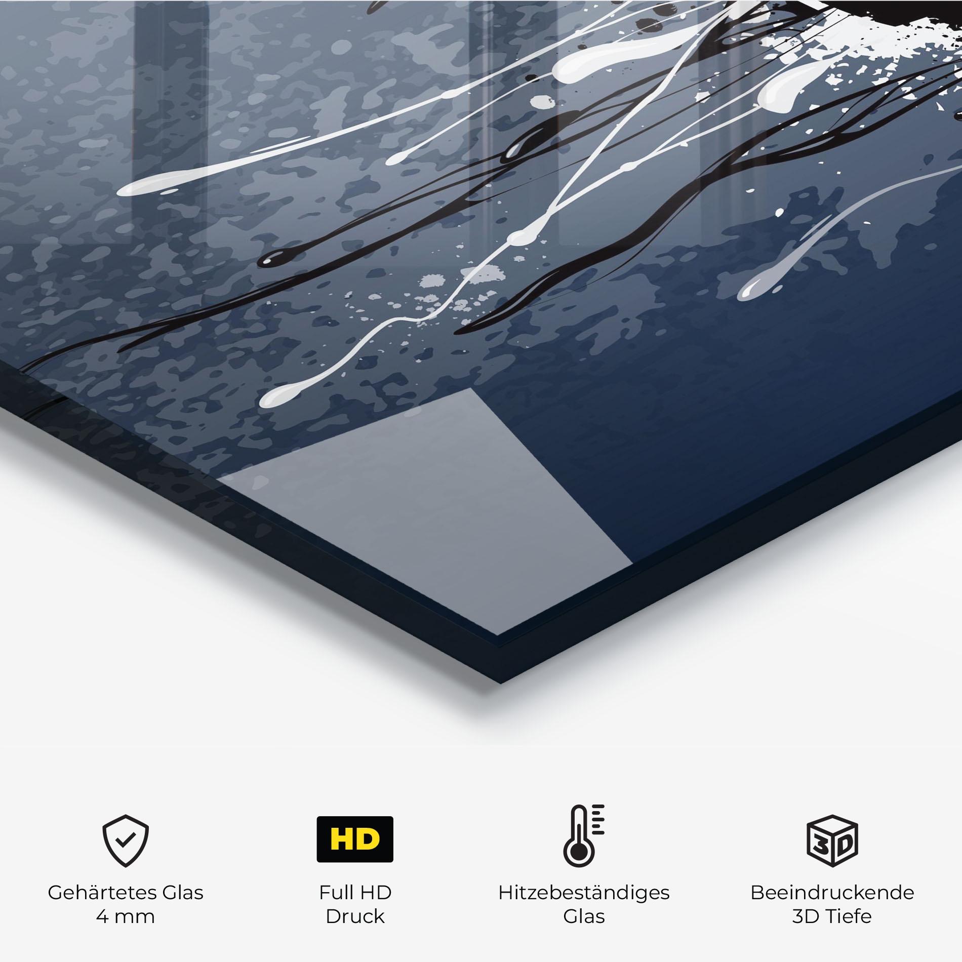 Küchenrückwand Glas Blue Football mockup 2