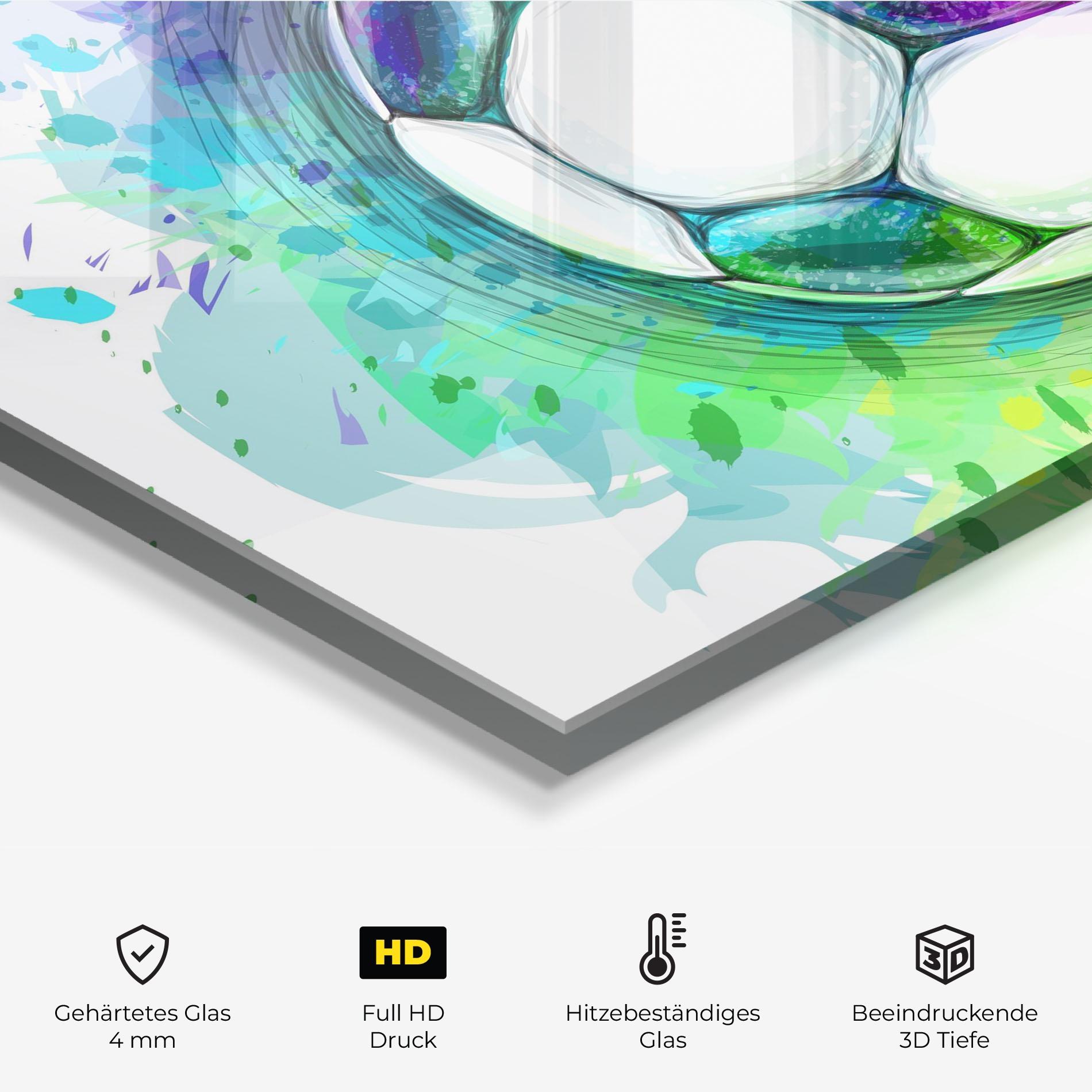 Küchenrückwand Glas Colorful Football mockup 2