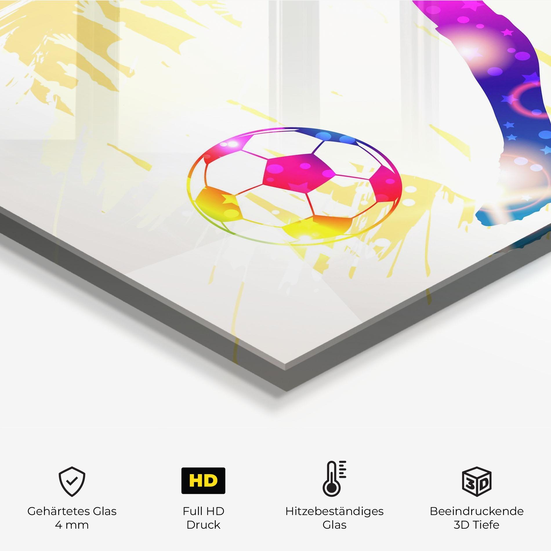 Küchenrückwand Glas Football Gold Art mockup 2