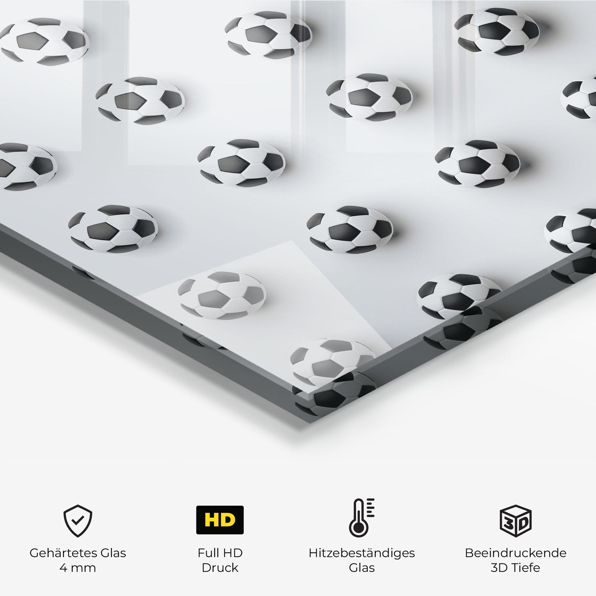 Küchenrückwand Glas Football Pattern mockup 2