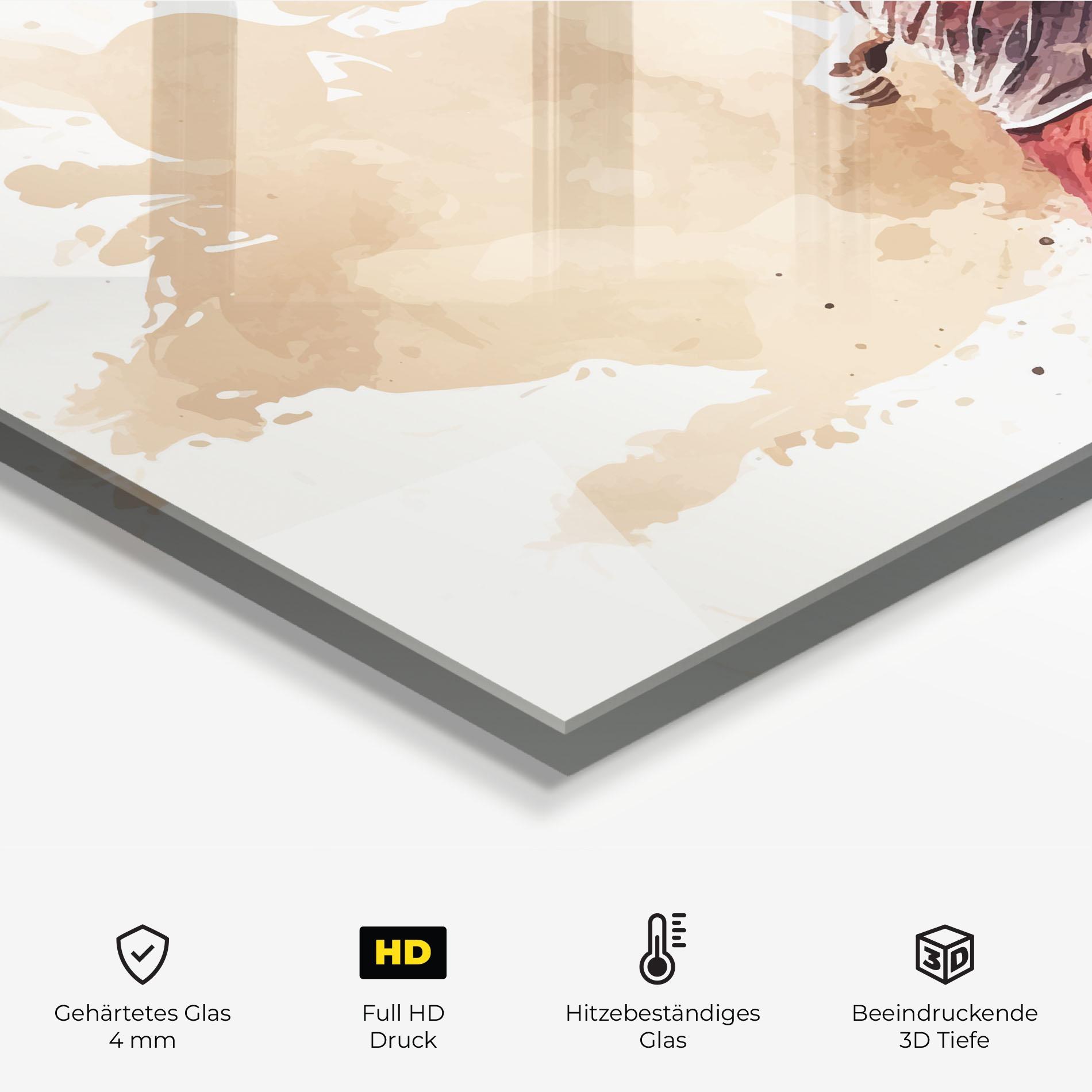 Küchenrückwand Glas Football Red Cream mockup 2