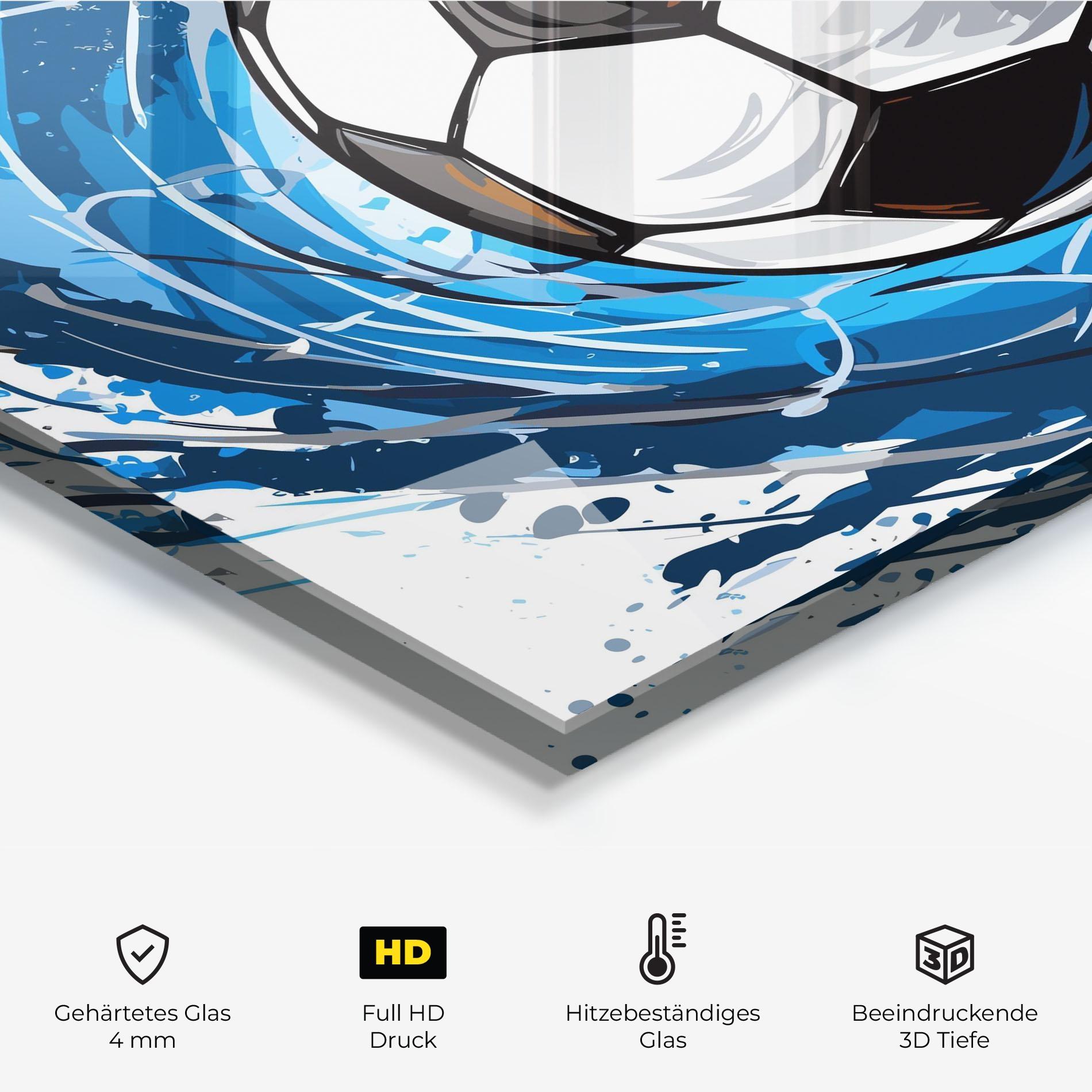 Küchenrückwand Glas Football Wave mockup 2