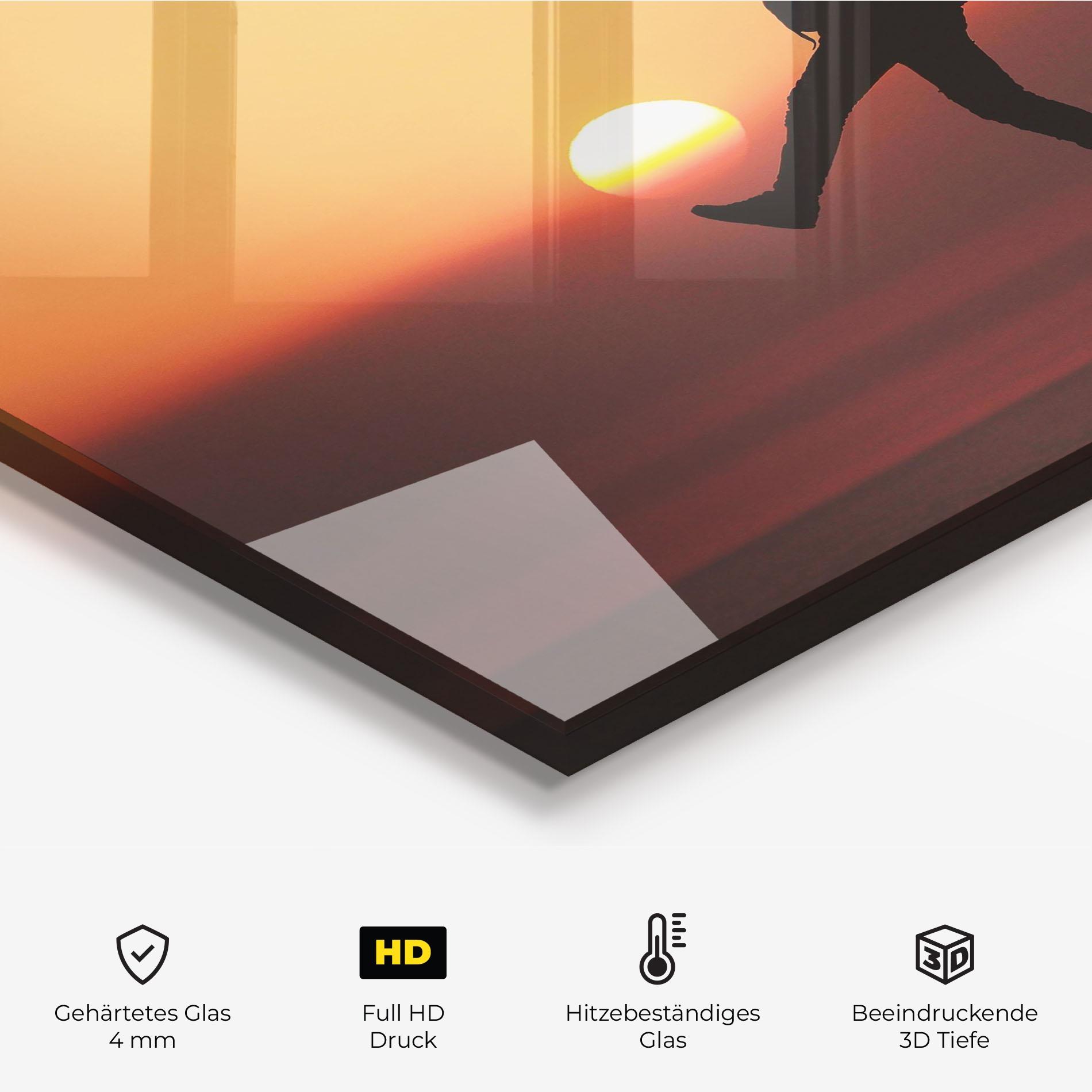 Küchenrückwand Glas Football With The Sun mockup 2