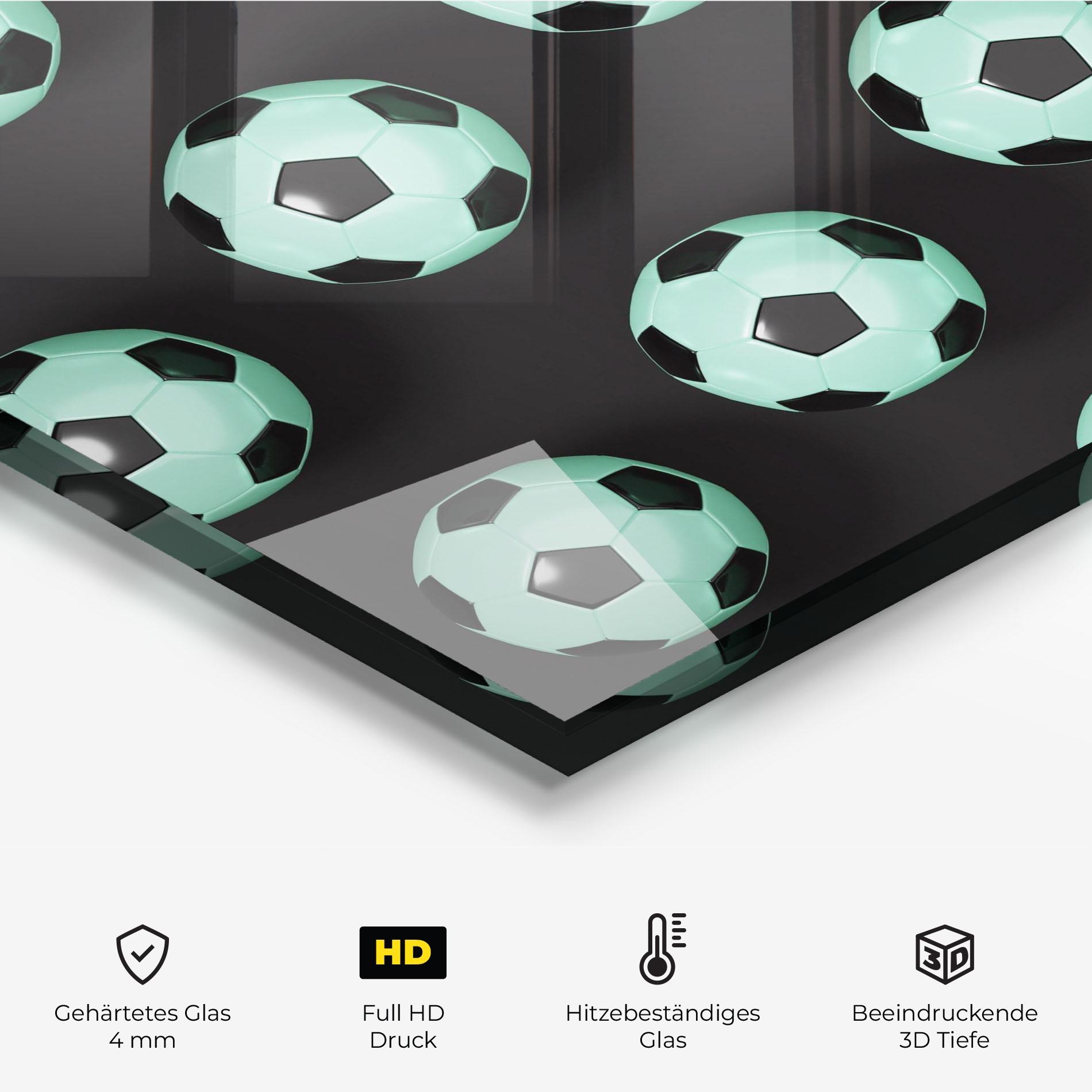 Küchenrückwand Glas Green Light Football mockup 2