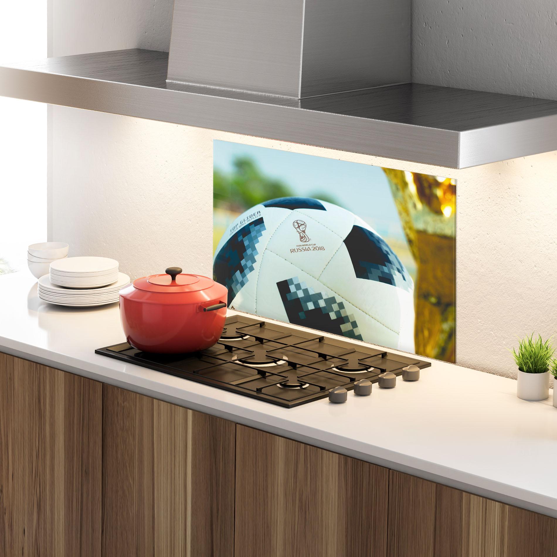 Küchenrückwand Glas Golden Award For Football mockup 4