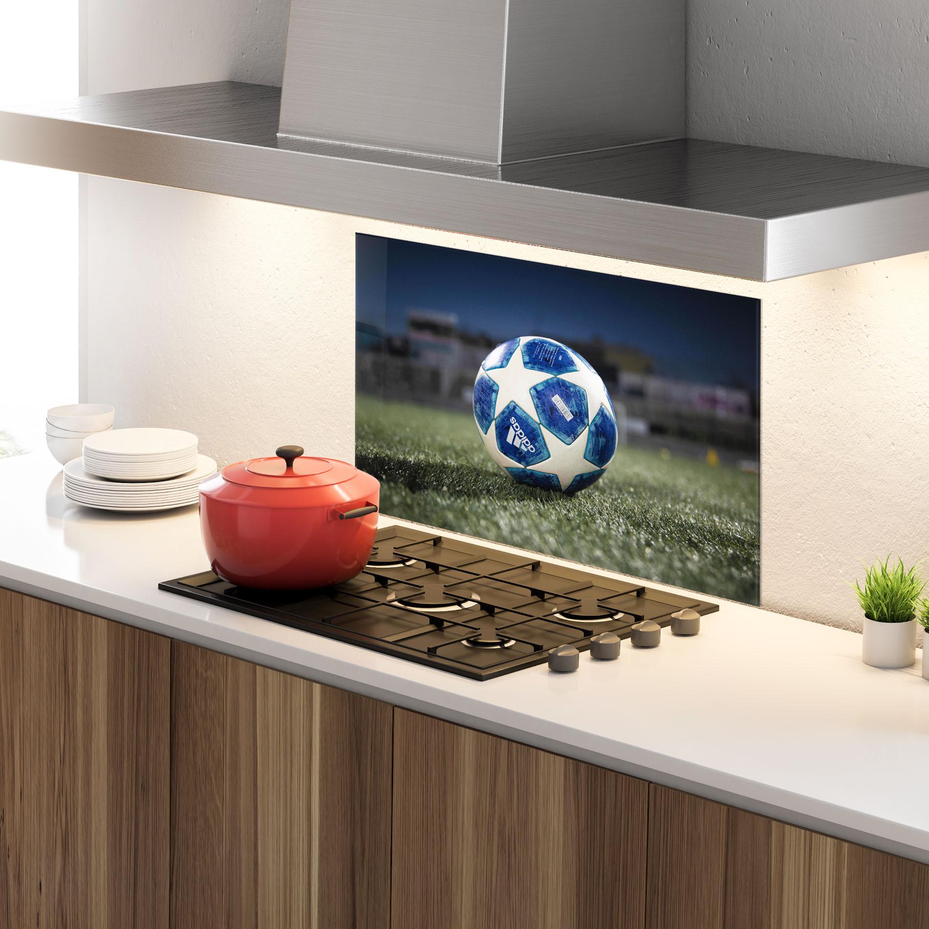 Küchenrückwand Glas White Stars Football mockup 4