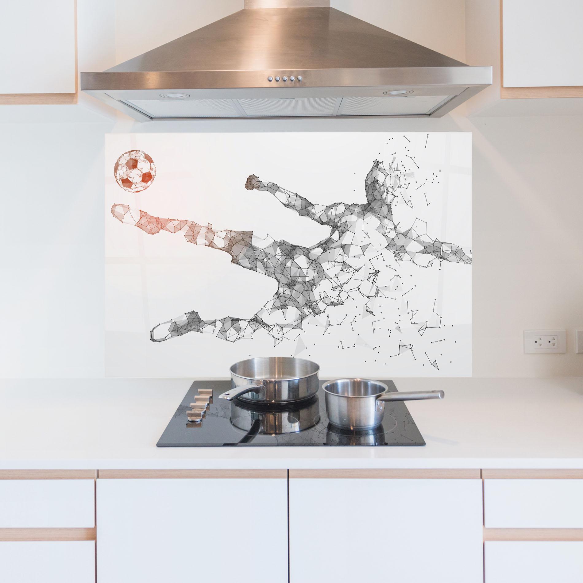 Küchenrückwand Glas Football Orange Ball mockup 5