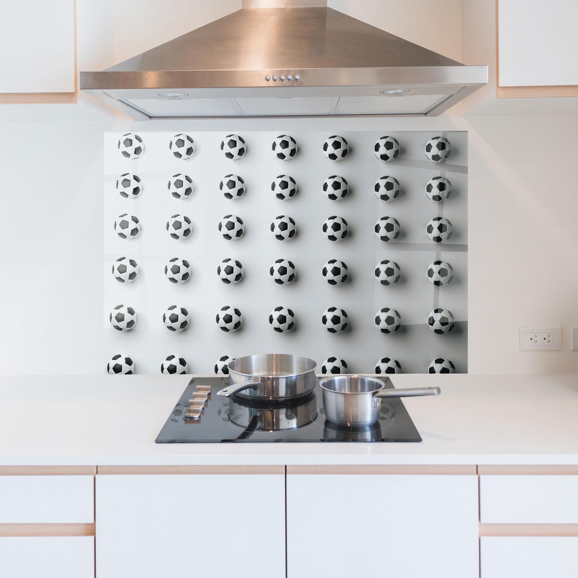 Küchenrückwand Glas Football Pattern mockup 5