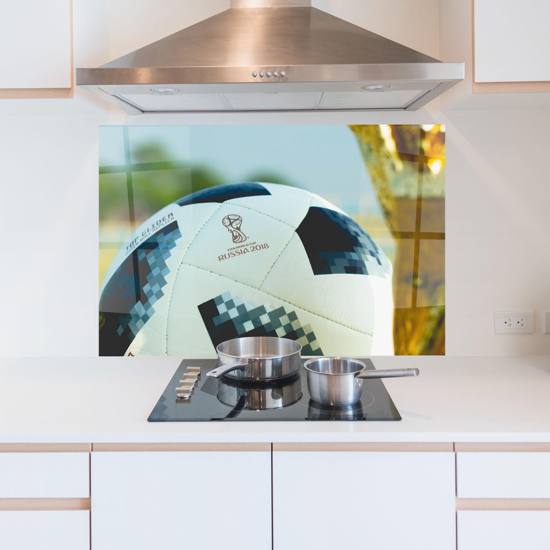 Küchenrückwand Glas Golden Award For Football mockup 5