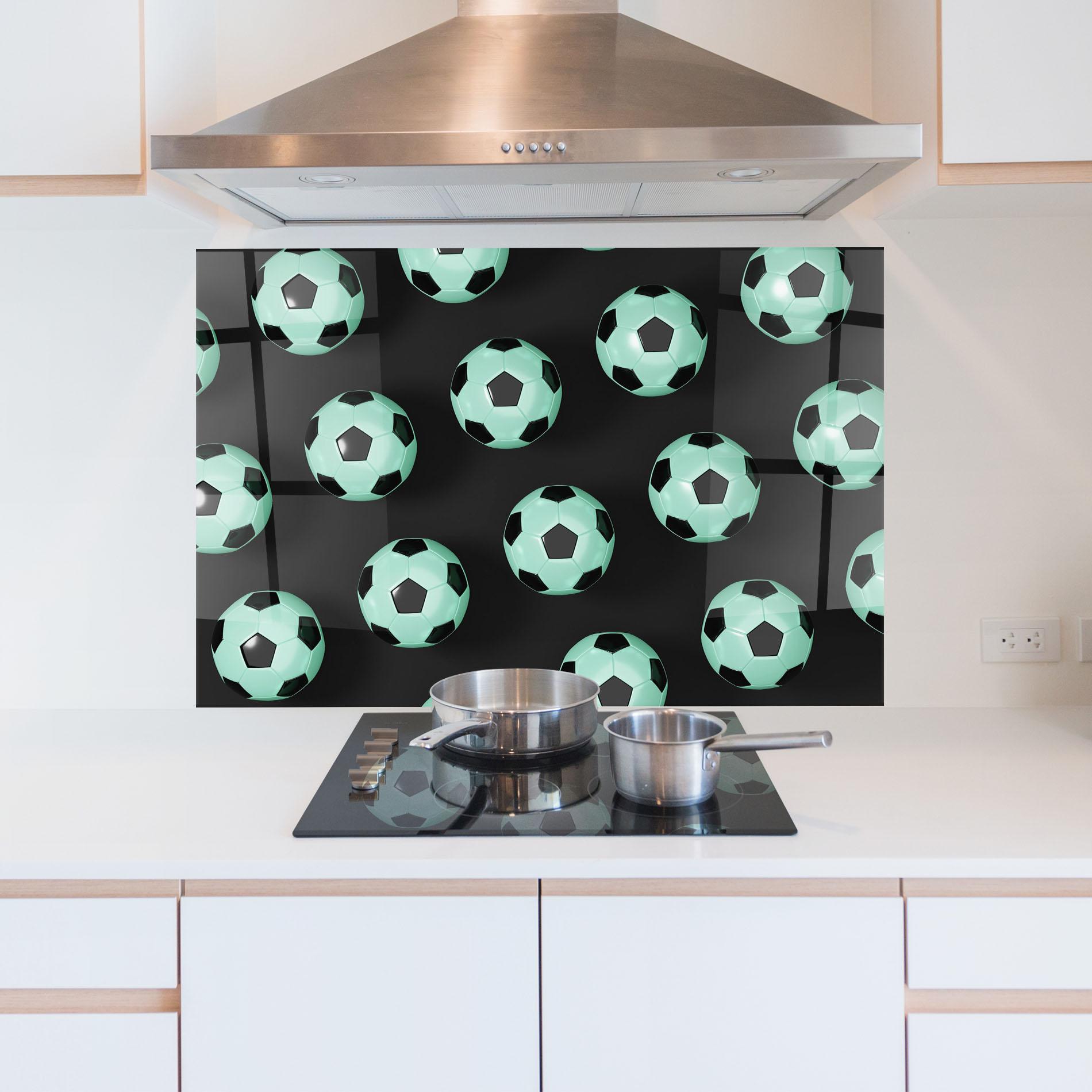 Küchenrückwand Glas Green Light Football mockup 5