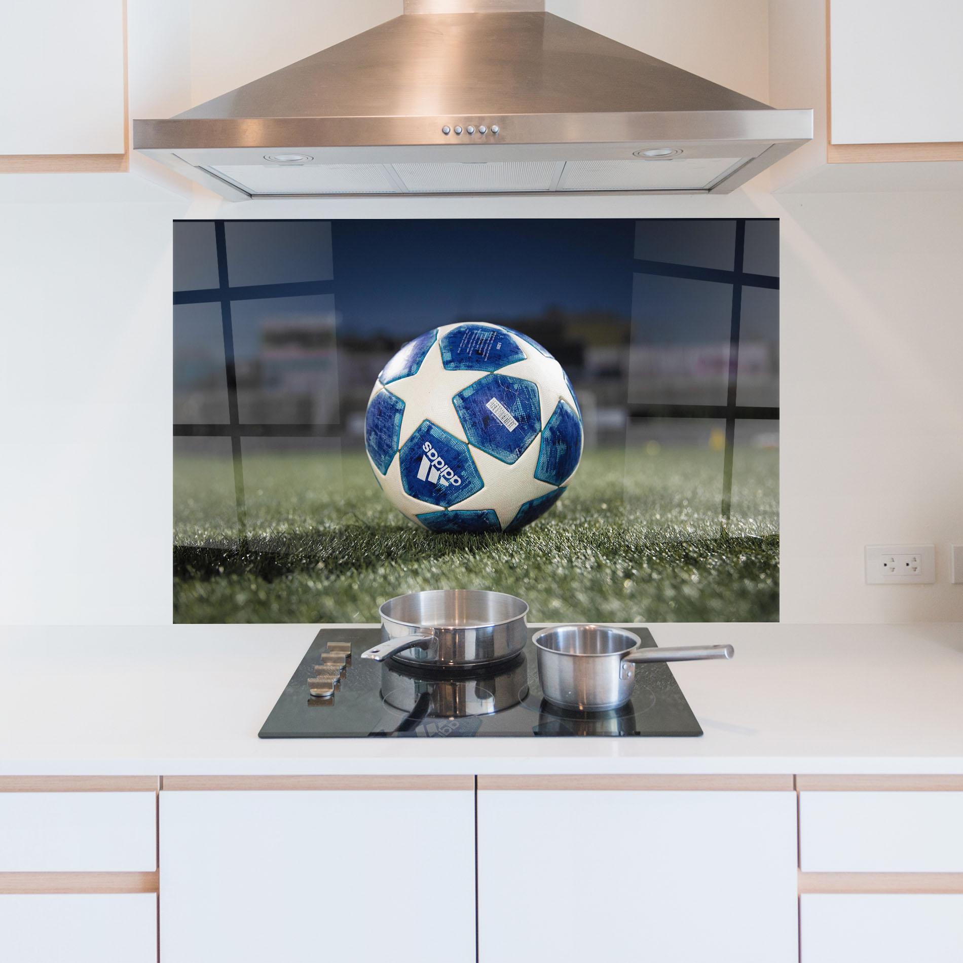 Küchenrückwand Glas White Stars Football mockup 5