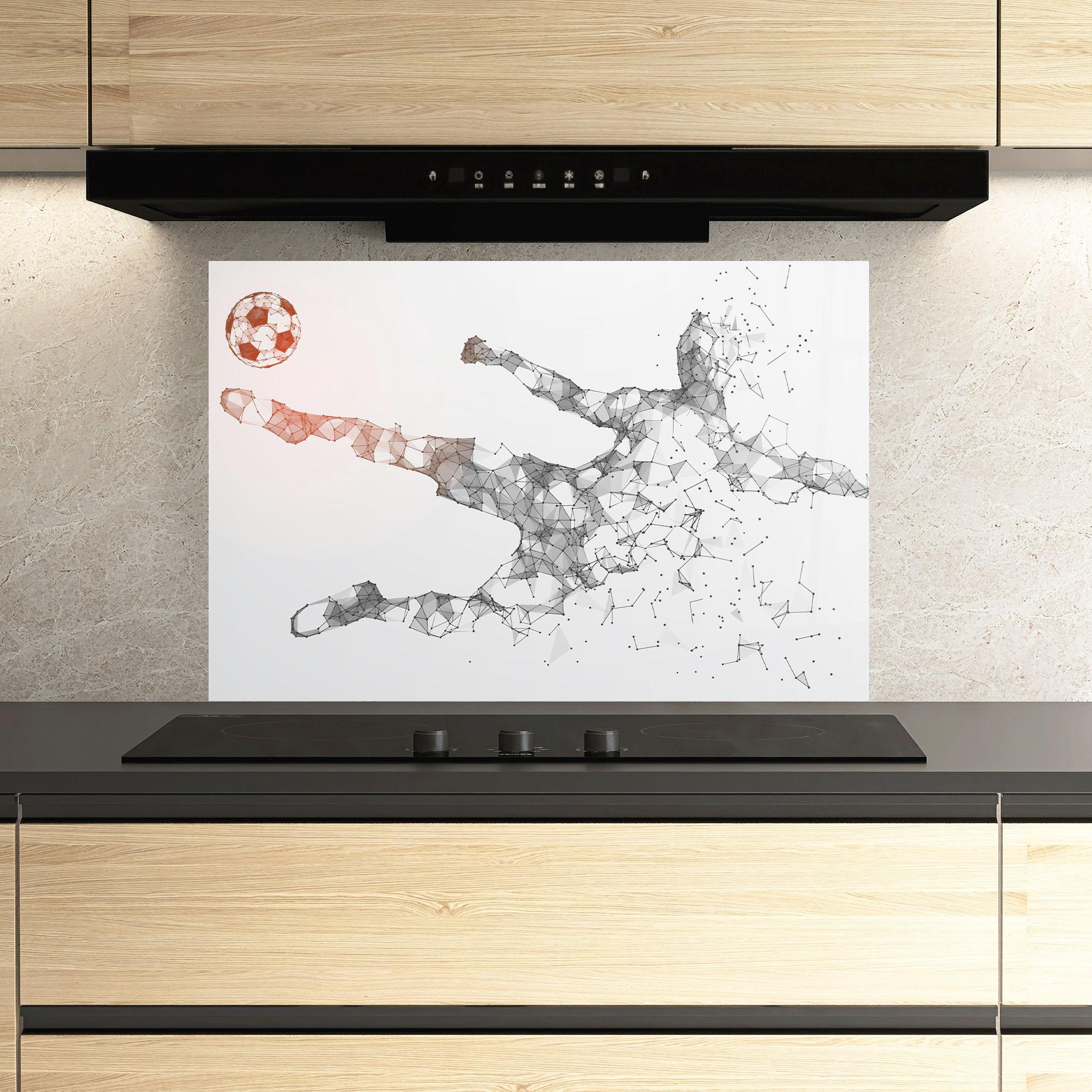 Küchenrückwand Glas Football Orange Ball mockup 3