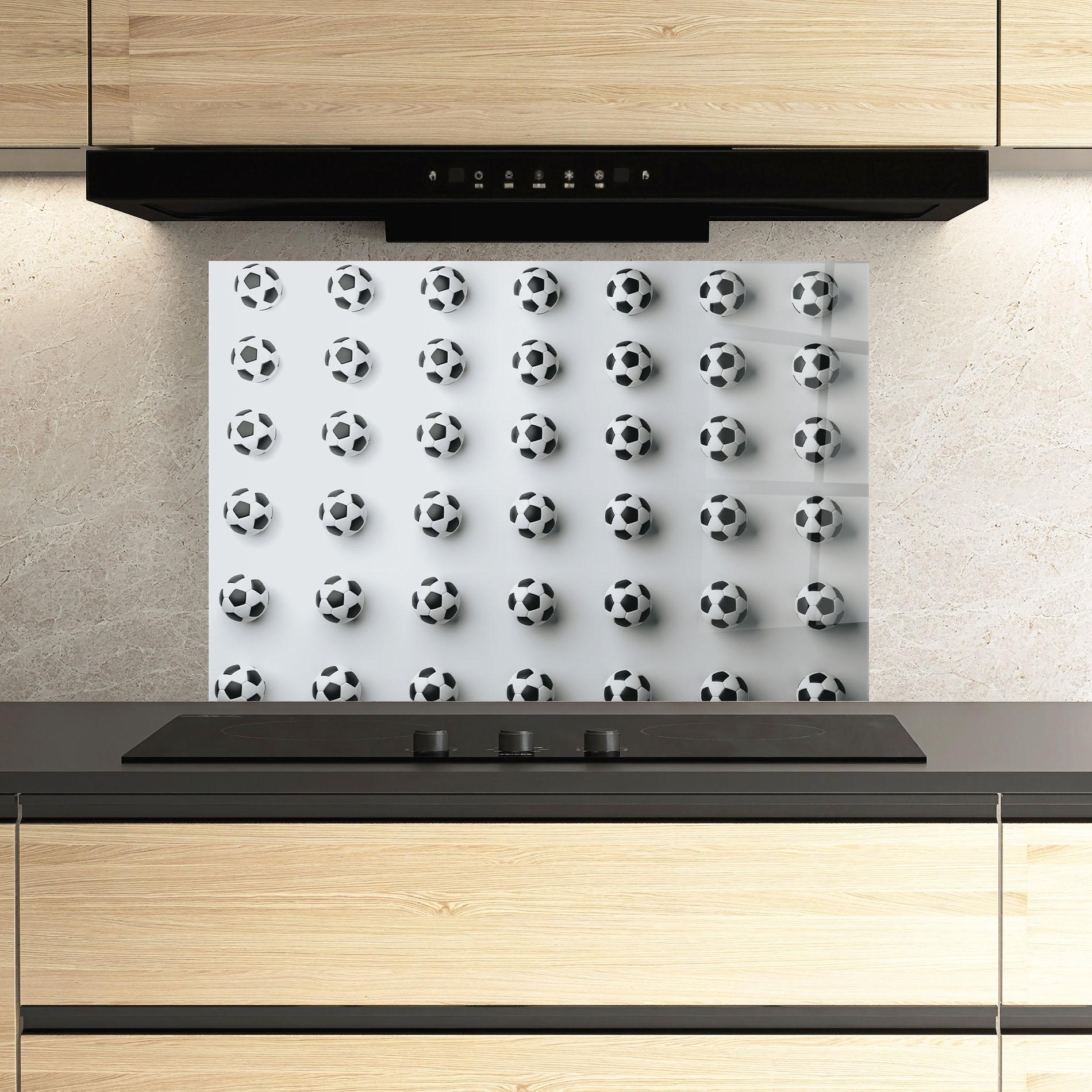Küchenrückwand Glas Football Pattern mockup 3
