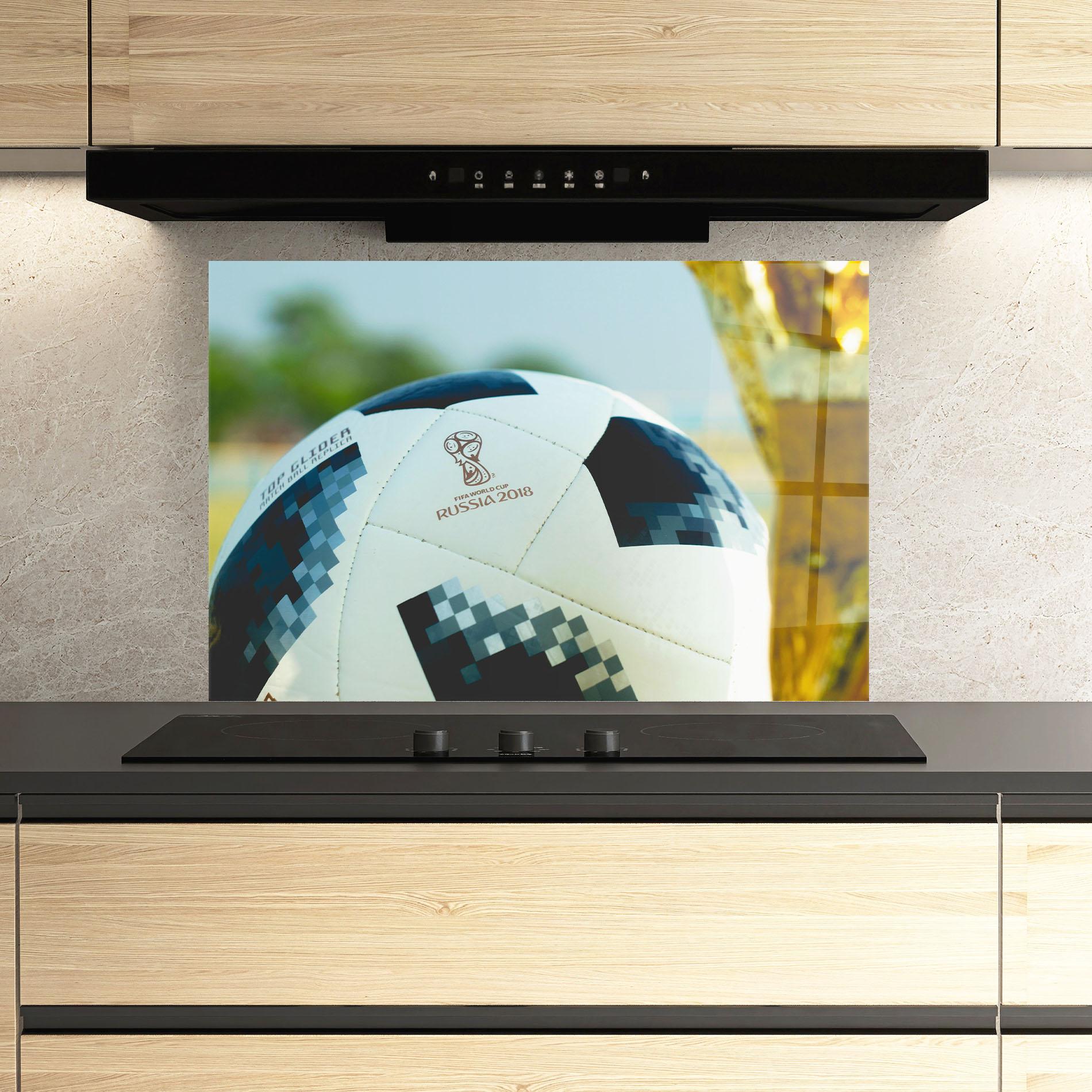 Küchenrückwand Glas Golden Award For Football mockup 3