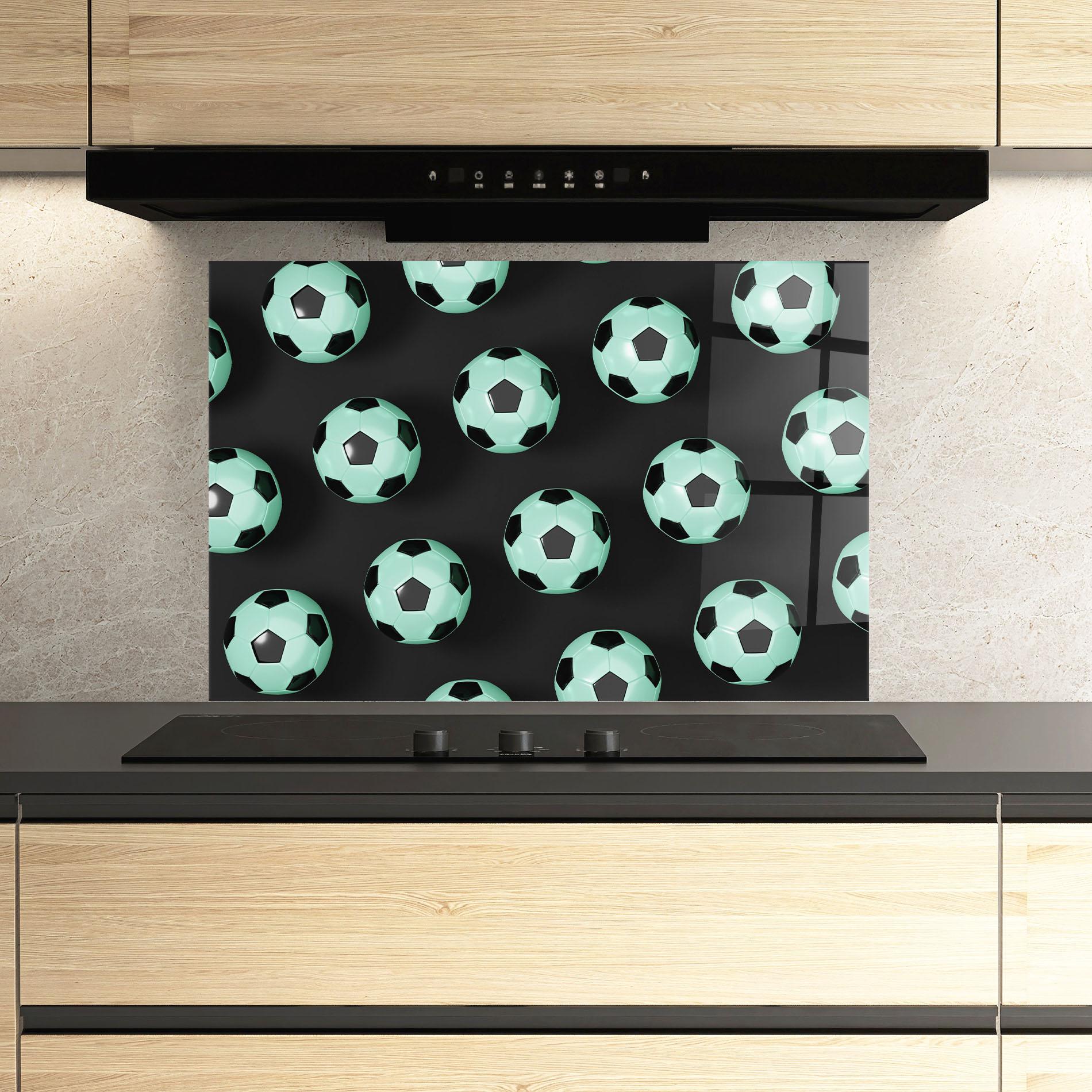 Küchenrückwand Glas Green Light Football mockup 3