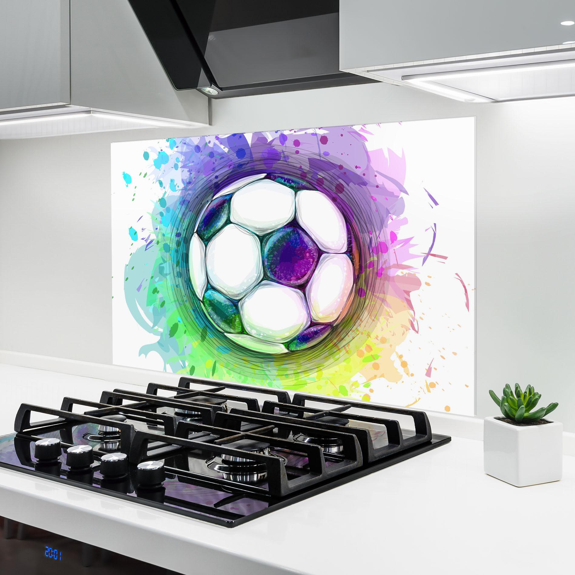 Küchenrückwand Glas Colorful Football mockup 6