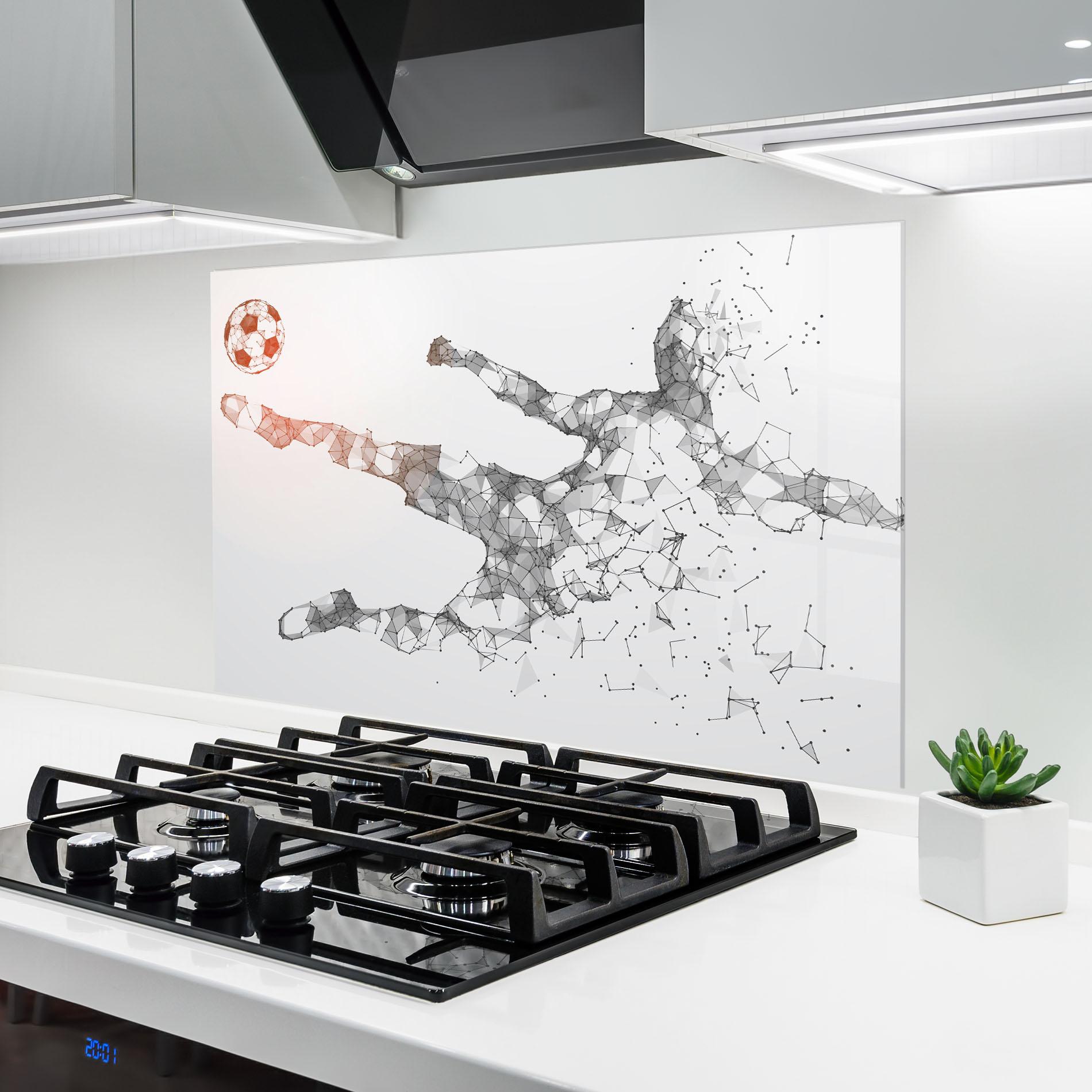 Küchenrückwand Glas Football Orange Ball mockup 6