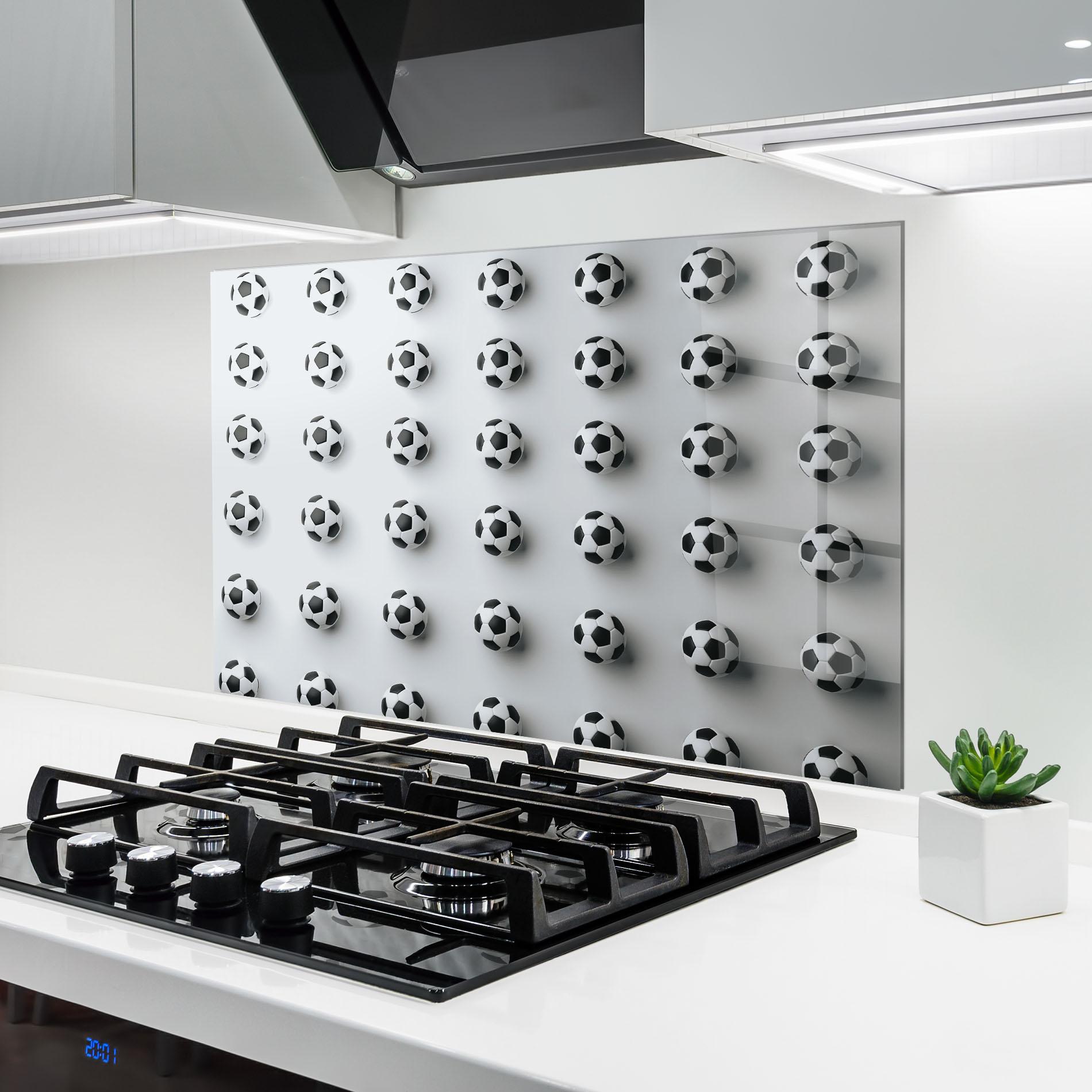 Küchenrückwand Glas Football Pattern mockup 6