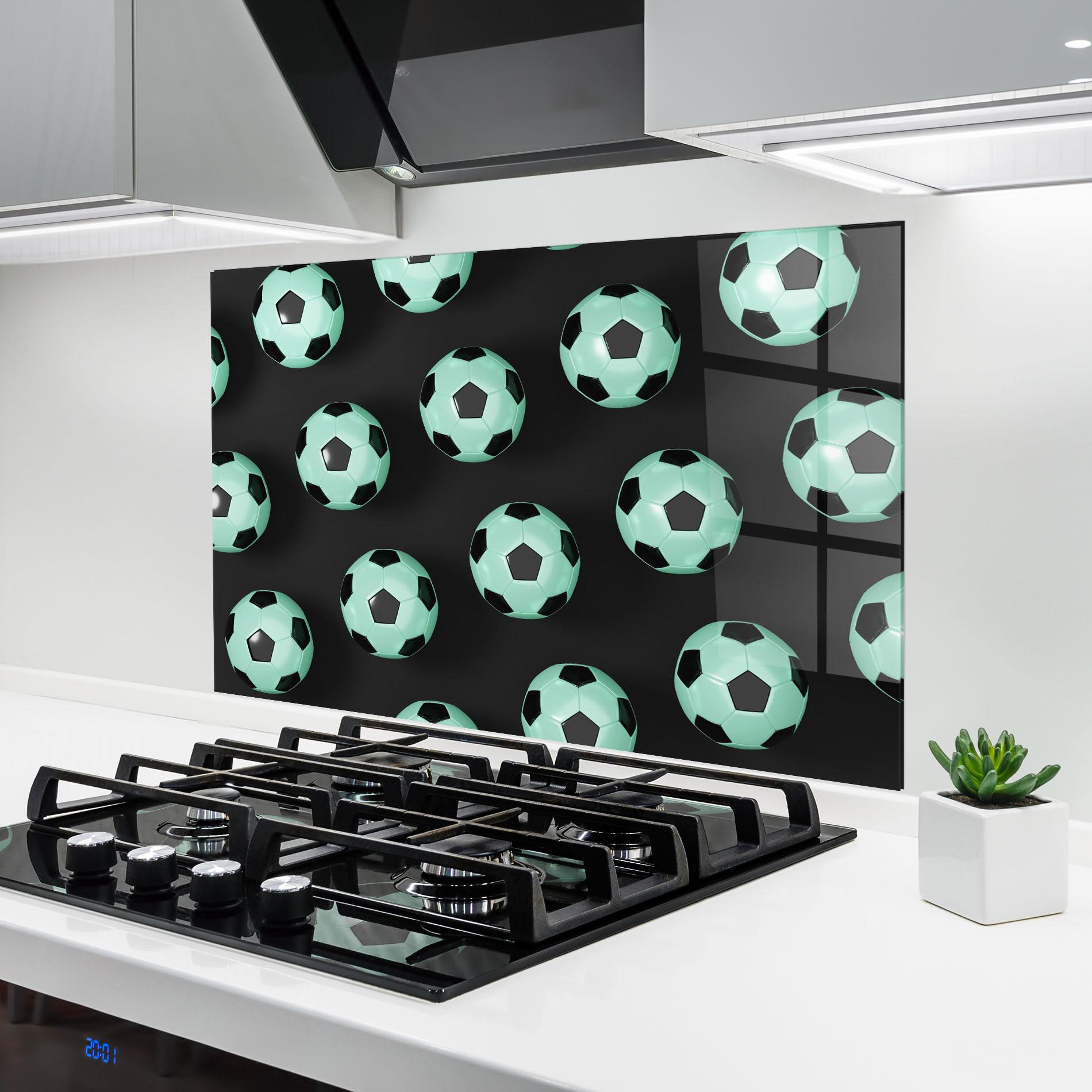 Küchenrückwand Glas Green Light Football mockup 6