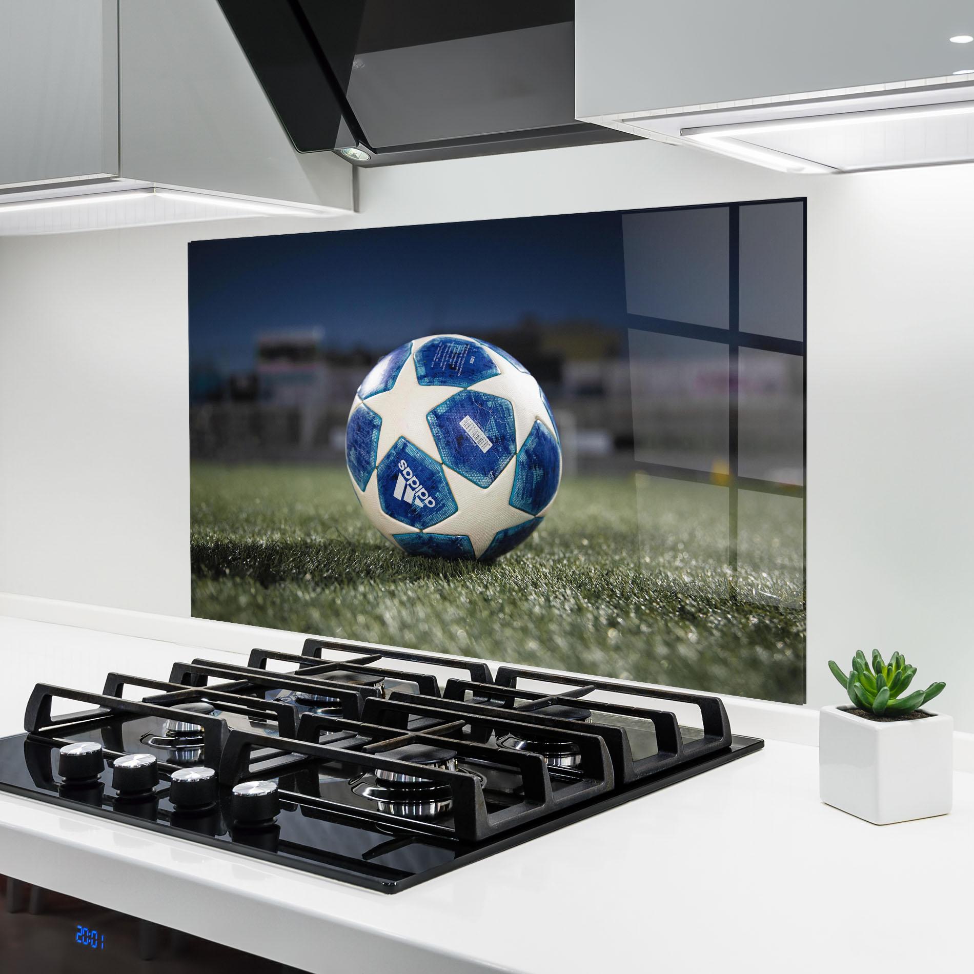 Küchenrückwand Glas White Stars Football mockup 6