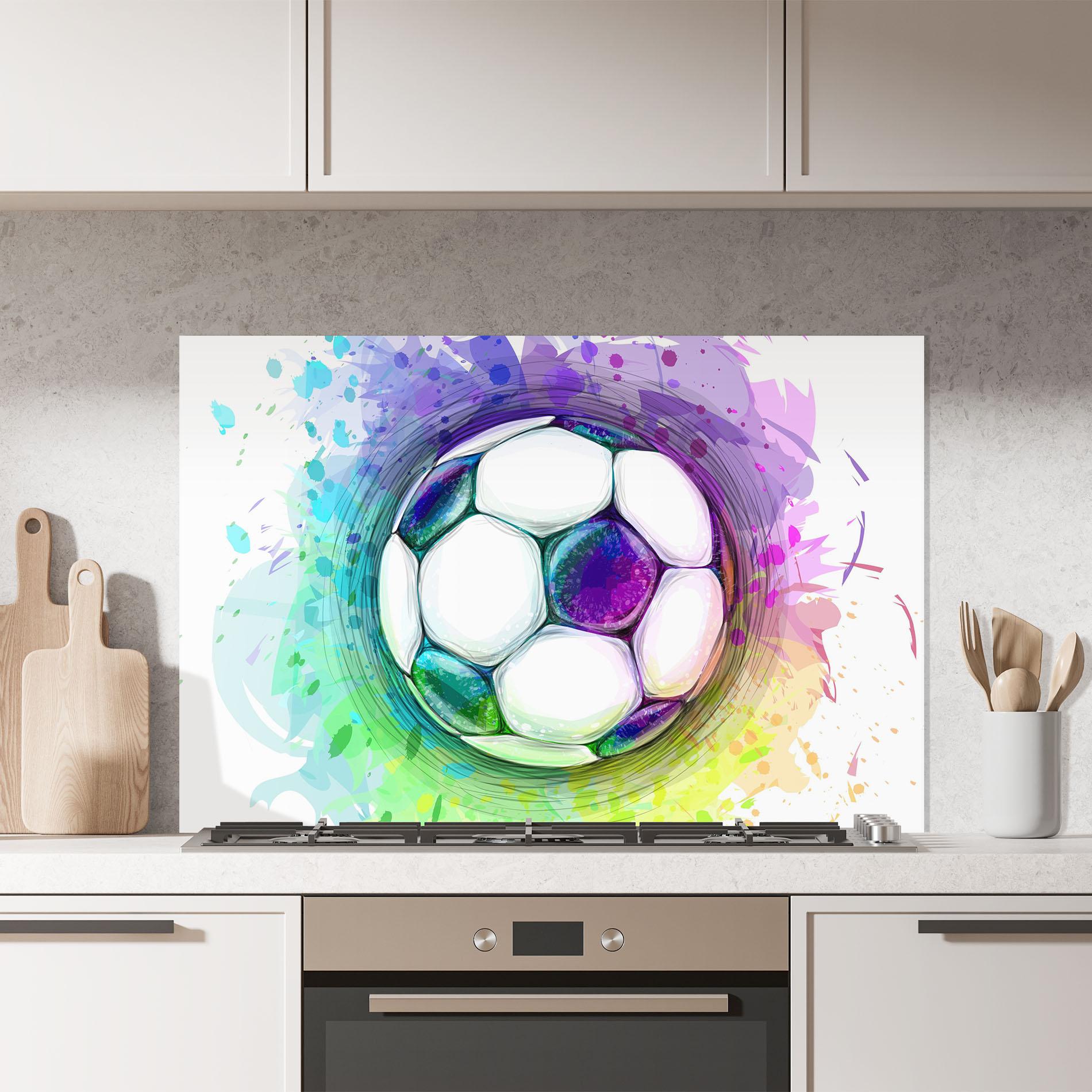Küchenrückwand Glas Colorful Football mockup 7