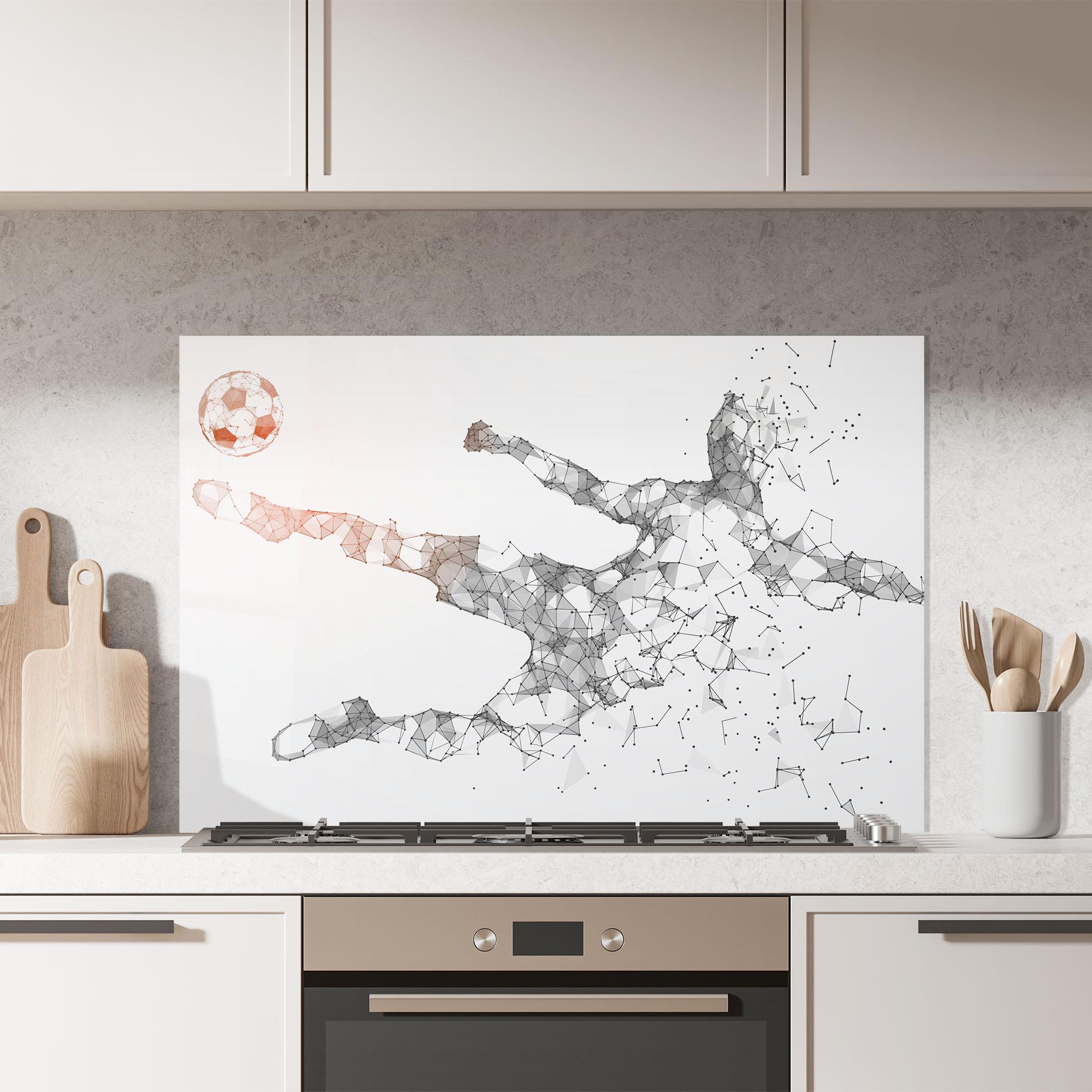Küchenrückwand Glas Football Orange Ball mockup 7