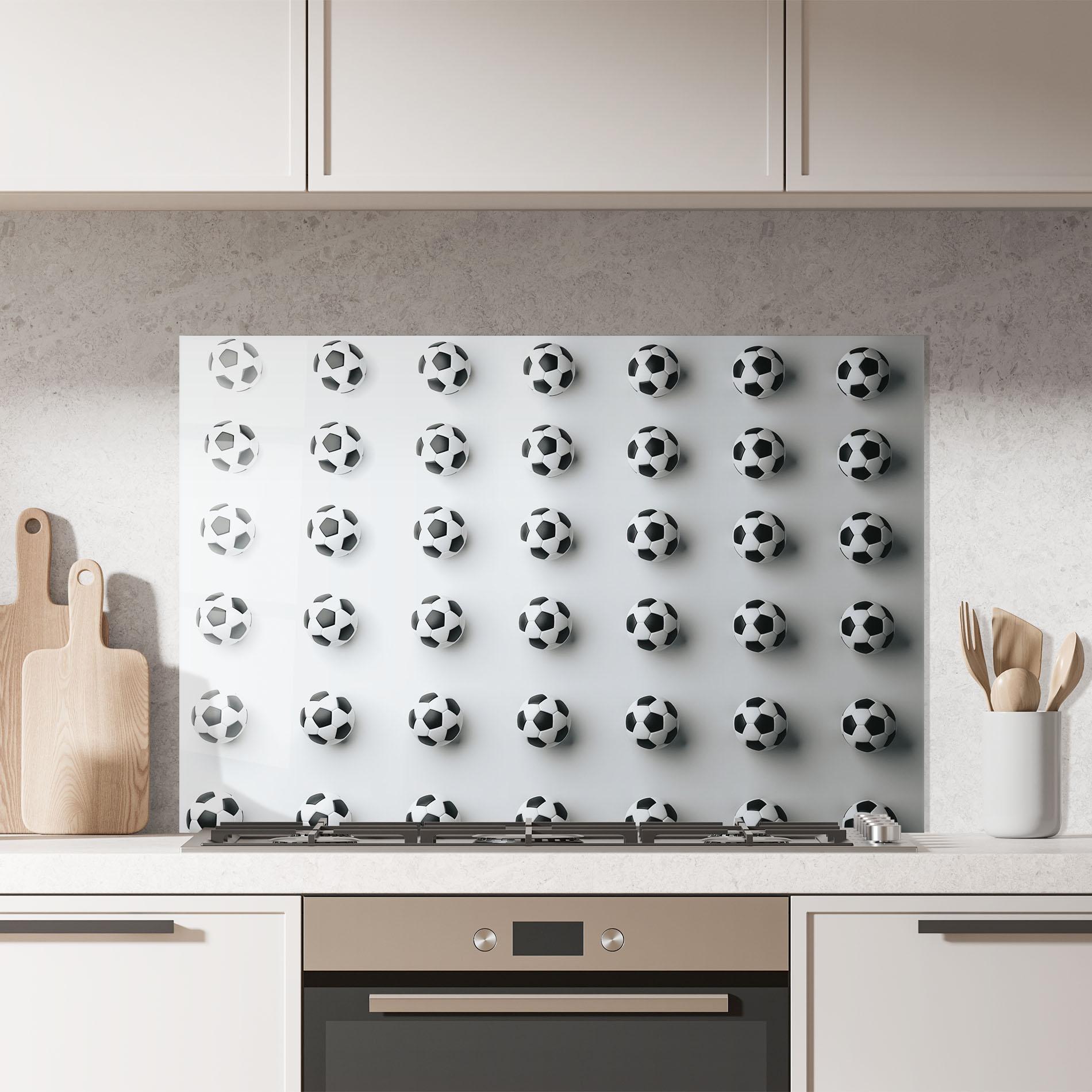 Küchenrückwand Glas Football Pattern mockup 7