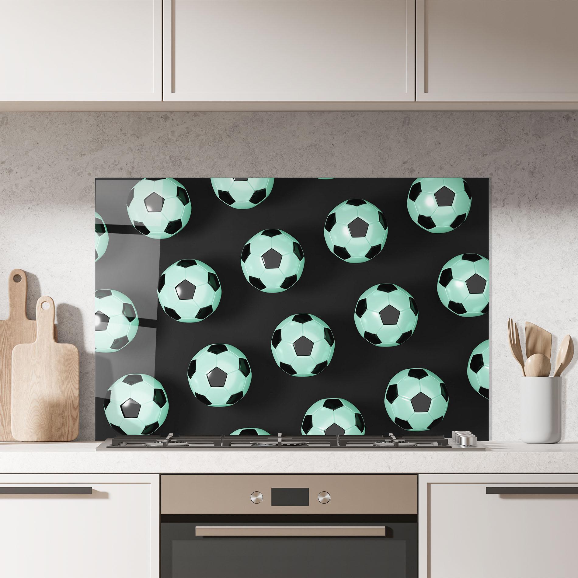 Küchenrückwand Glas Green Light Football mockup 7
