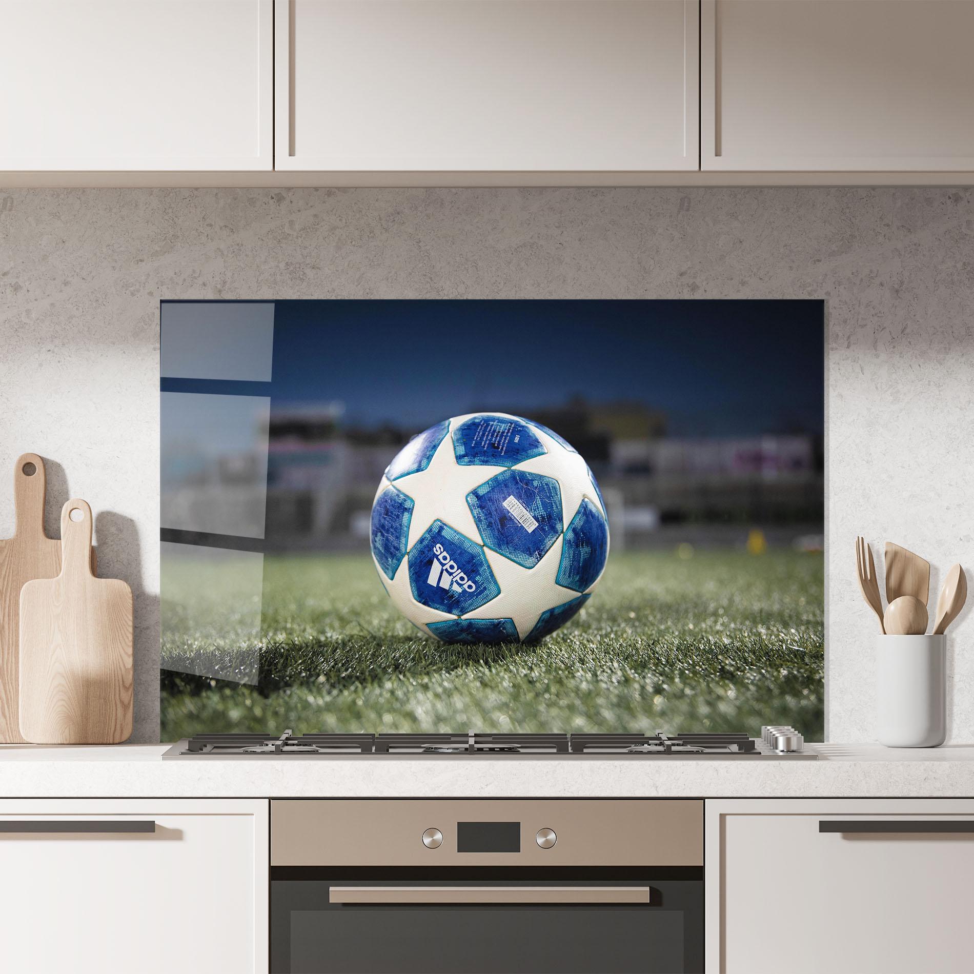 Küchenrückwand Glas White Stars Football mockup 7