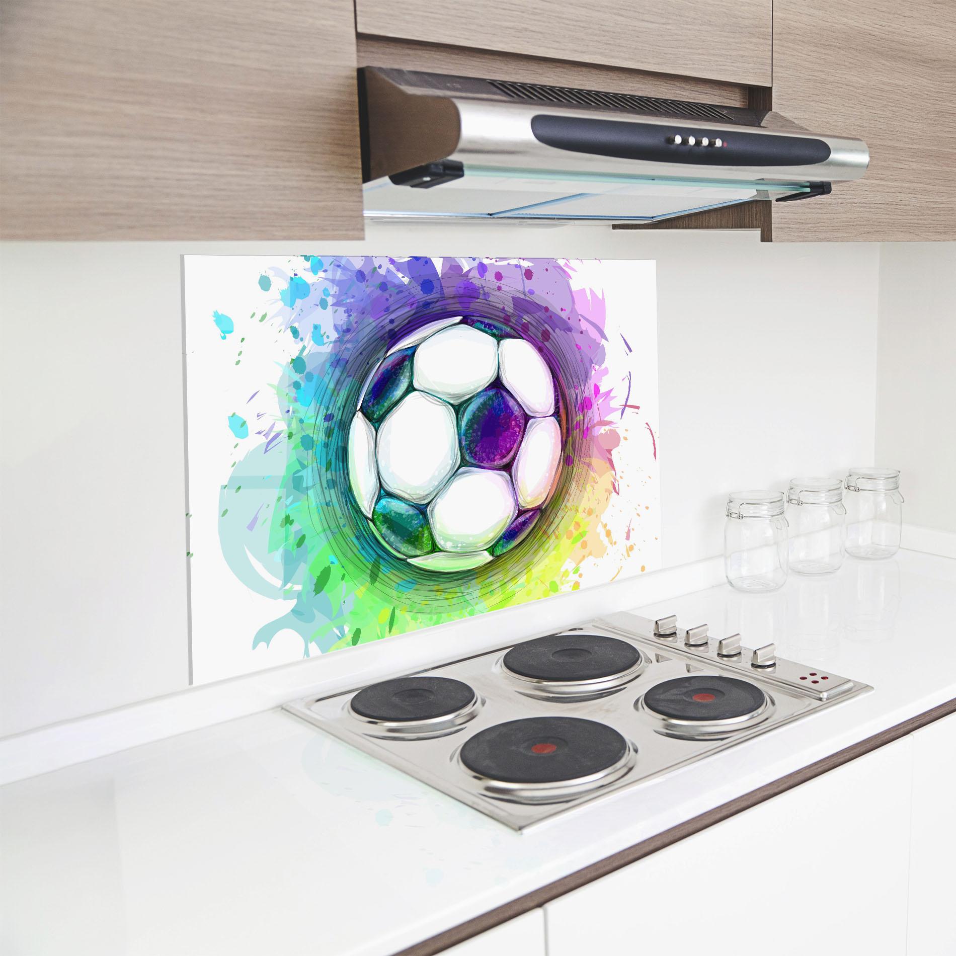 Küchenrückwand Glas Colorful Football mockup 8