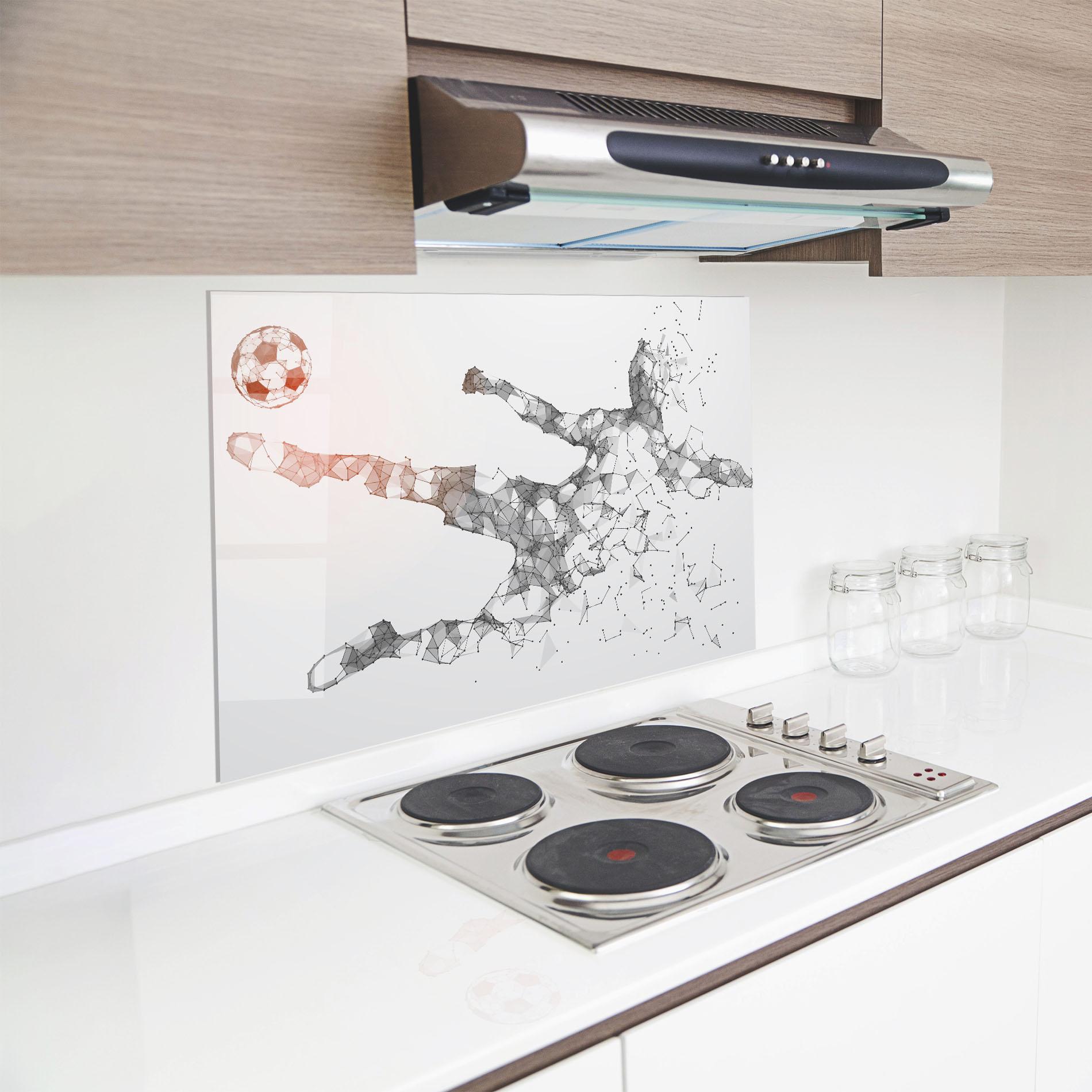 Küchenrückwand Glas Football Orange Ball mockup 8