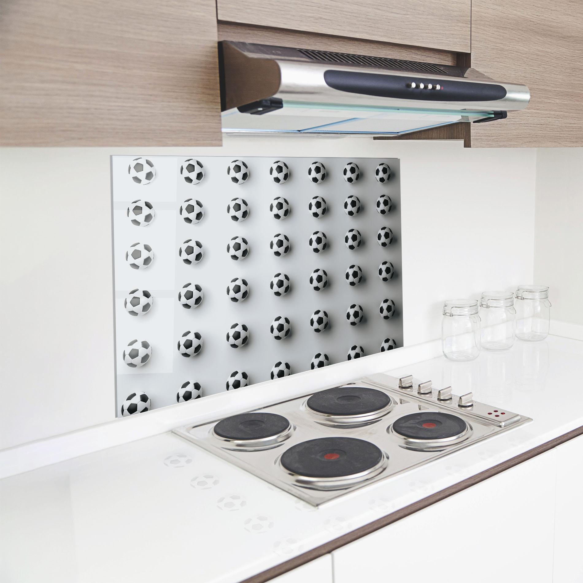 Küchenrückwand Glas Football Pattern mockup 8