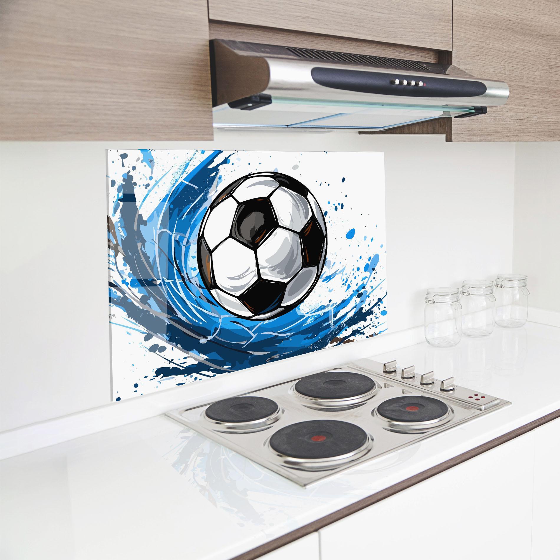 Küchenrückwand Glas Football Wave mockup 8
