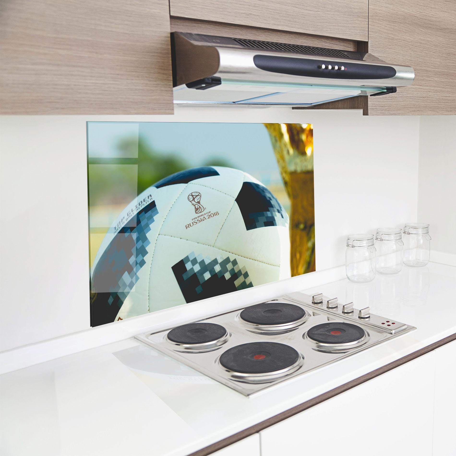 Küchenrückwand Glas Golden Award For Football mockup 8