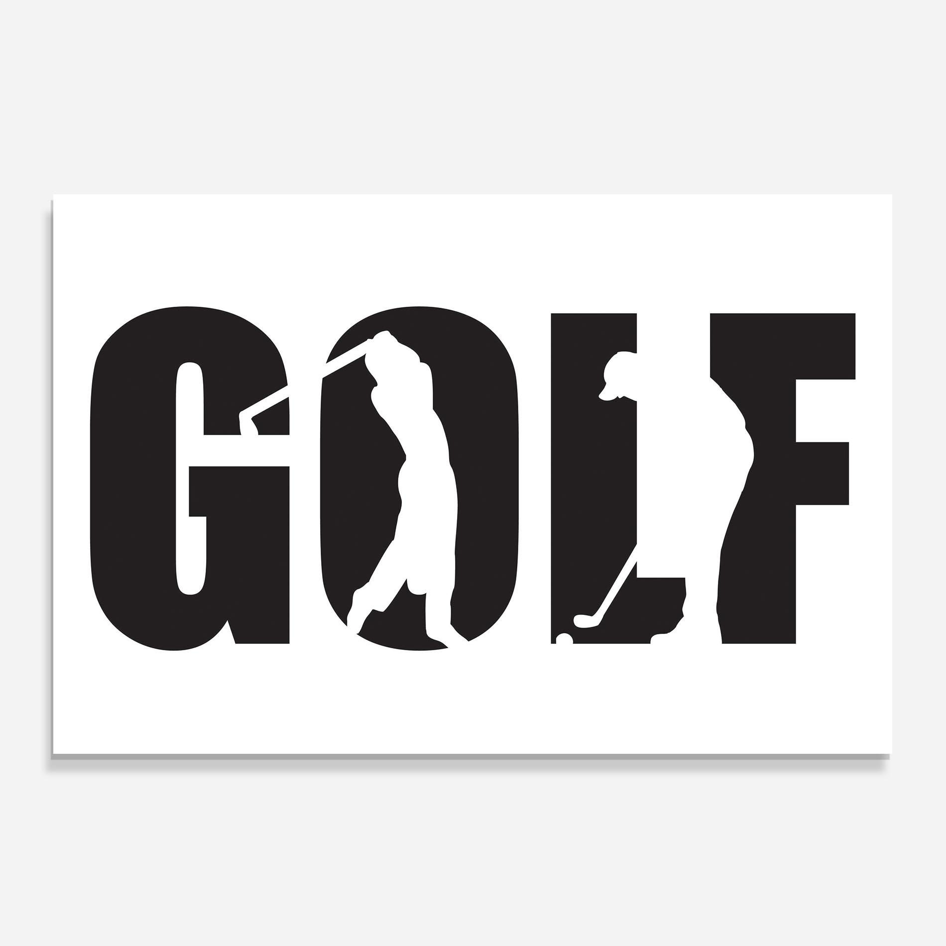 Küchenrückwand Glas Golf Text Art mockup 0