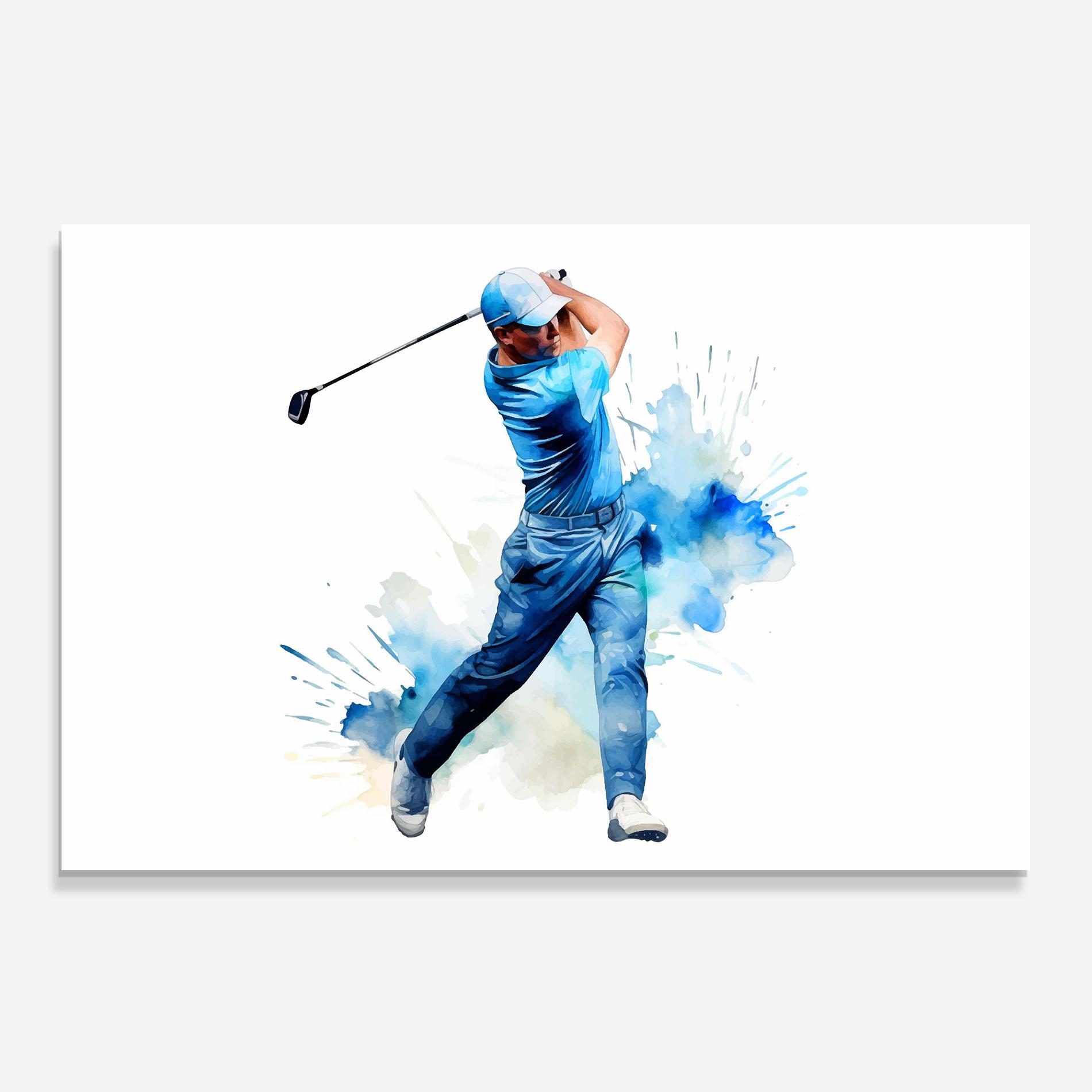 Küchenrückwand Glas Golf Watercolor mockup 0