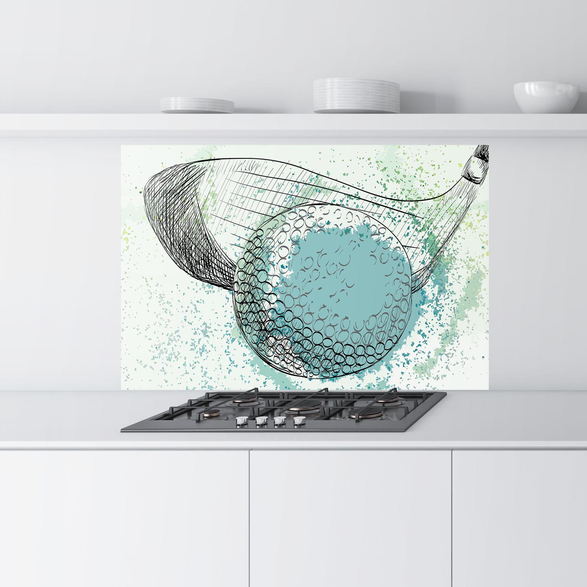 Küchenrückwand Glas Blue Golf mockup 9