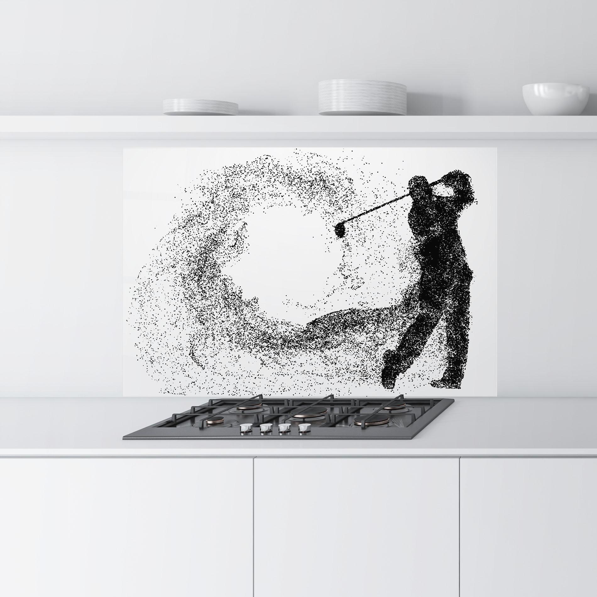 Küchenrückwand Glas Golf Man mockup 9