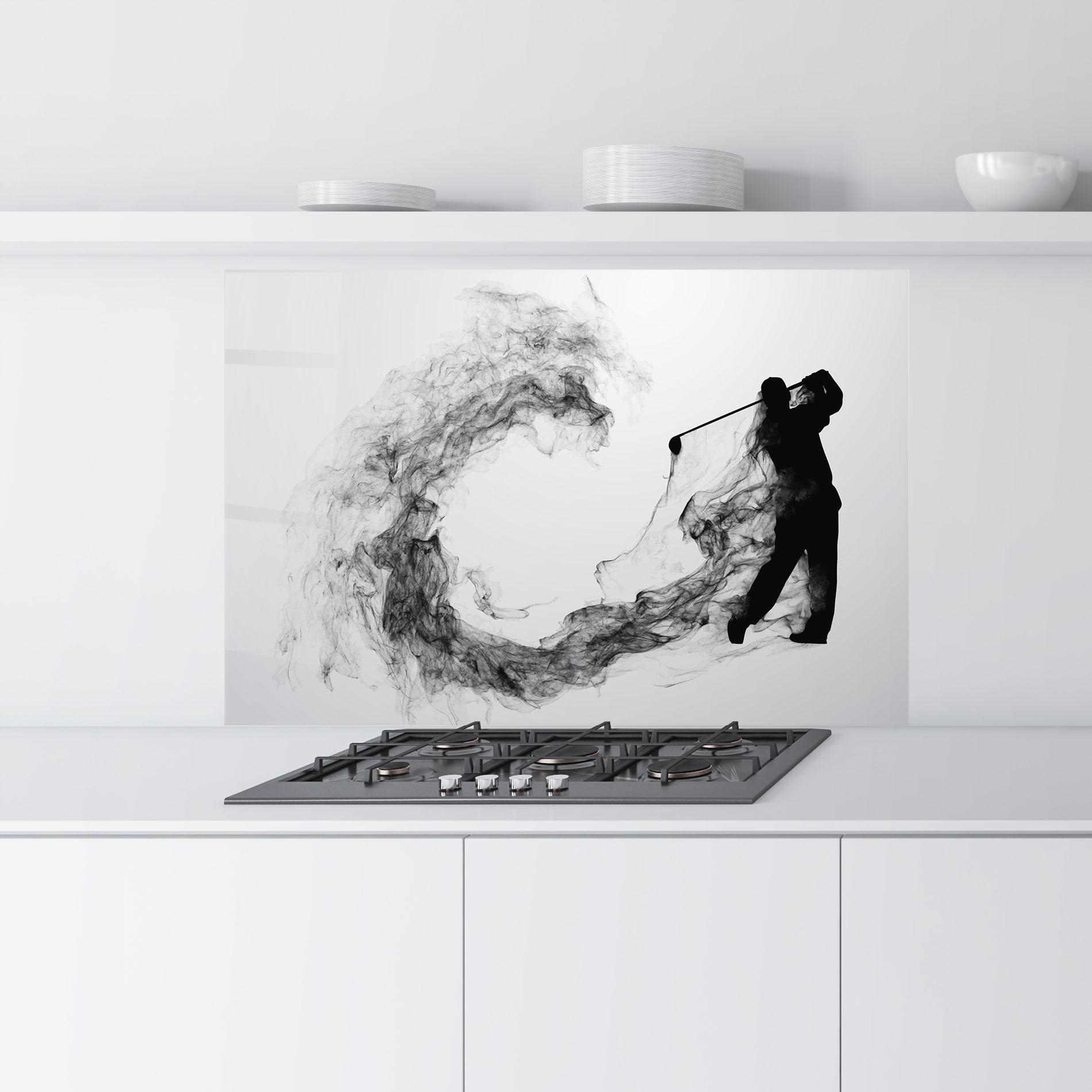 Küchenrückwand Glas Golf Smoke mockup 9