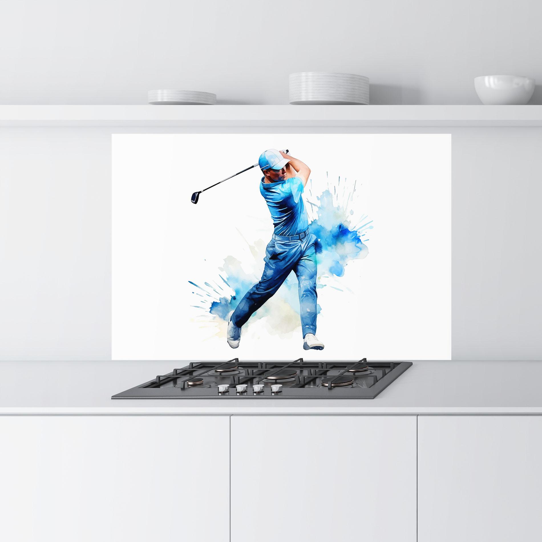 Küchenrückwand Glas Golf Watercolor mockup 9