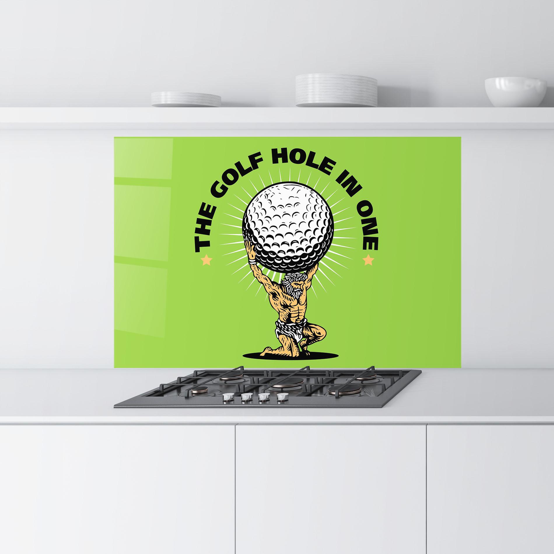 Küchenrückwand Glas Hole In One mockup 9