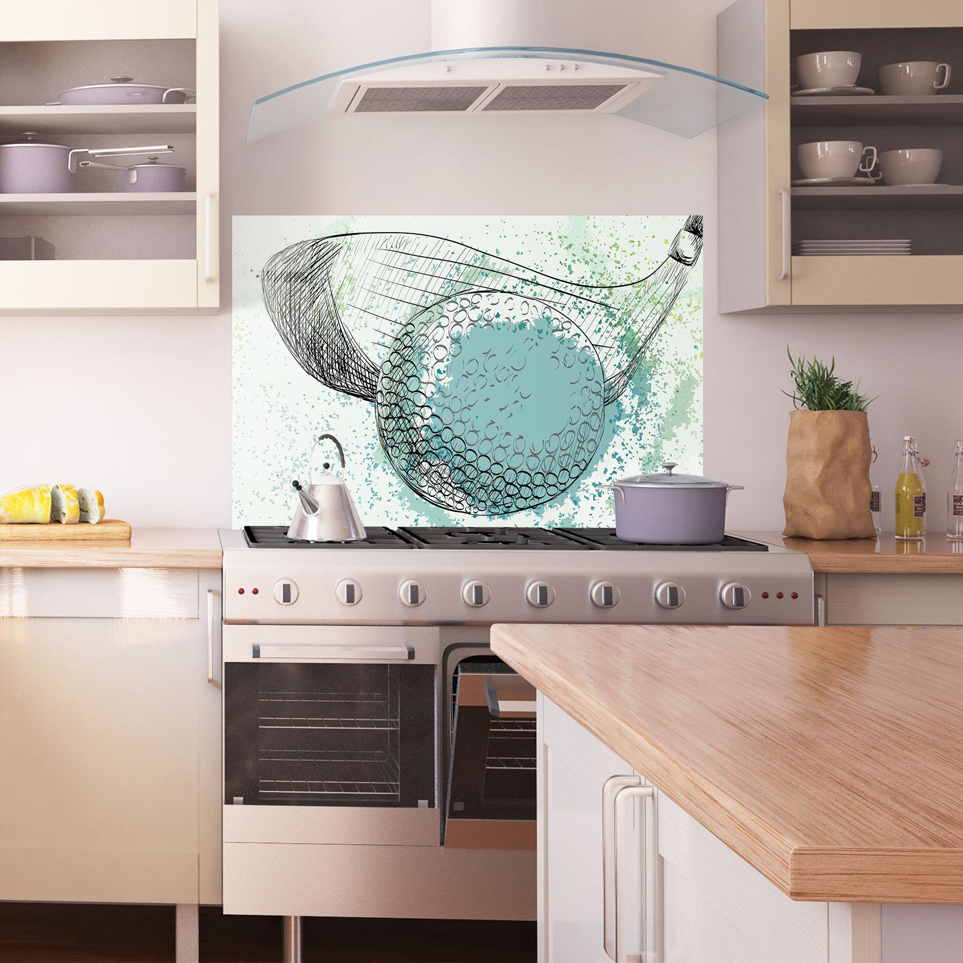 Küchenrückwand Glas Blue Golf mockup 1