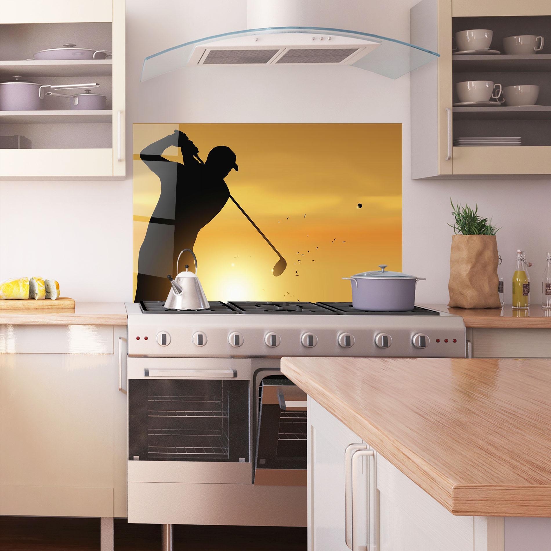 Küchenrückwand Glas Gold Sunrise mockup 1
