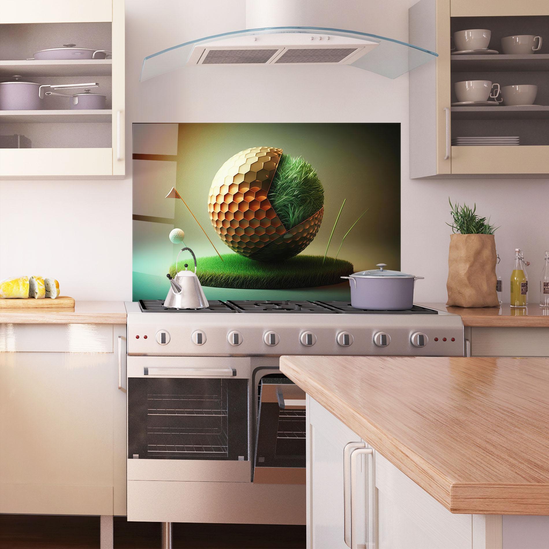Küchenrückwand Glas Golf Ball 3d Style mockup 1