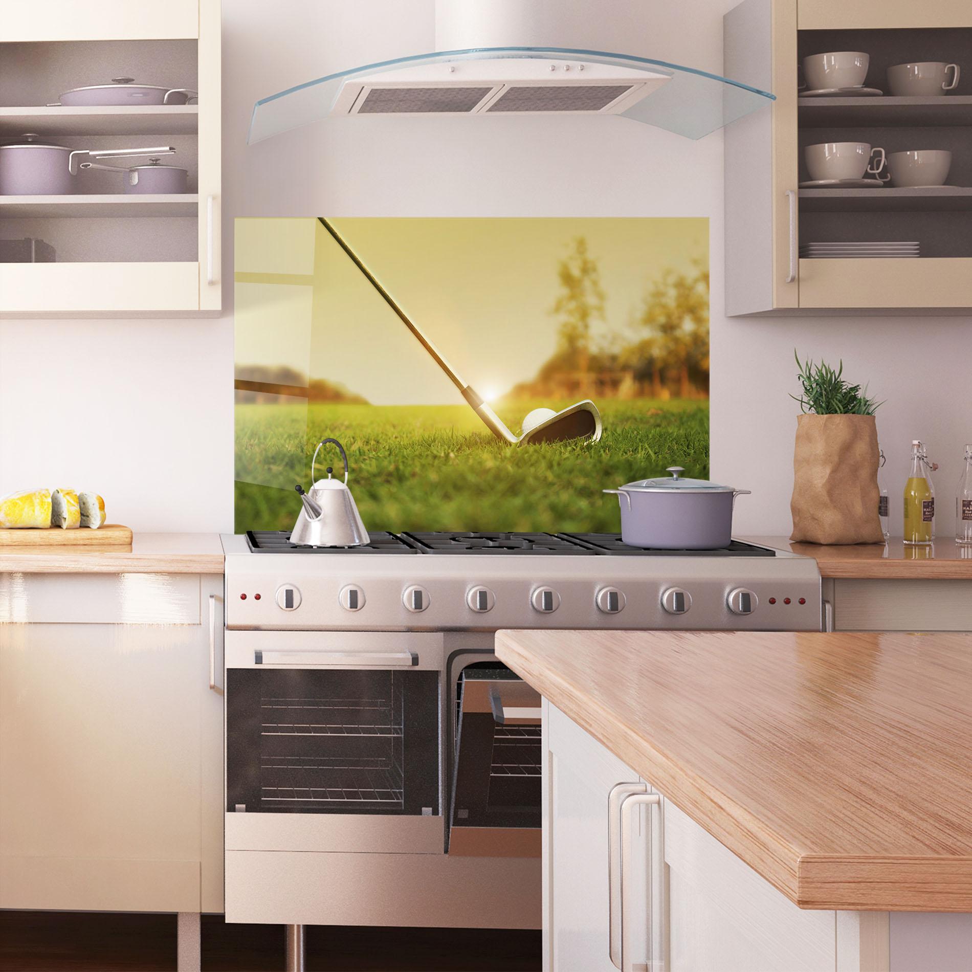 Küchenrückwand Glas Golf Course mockup 1