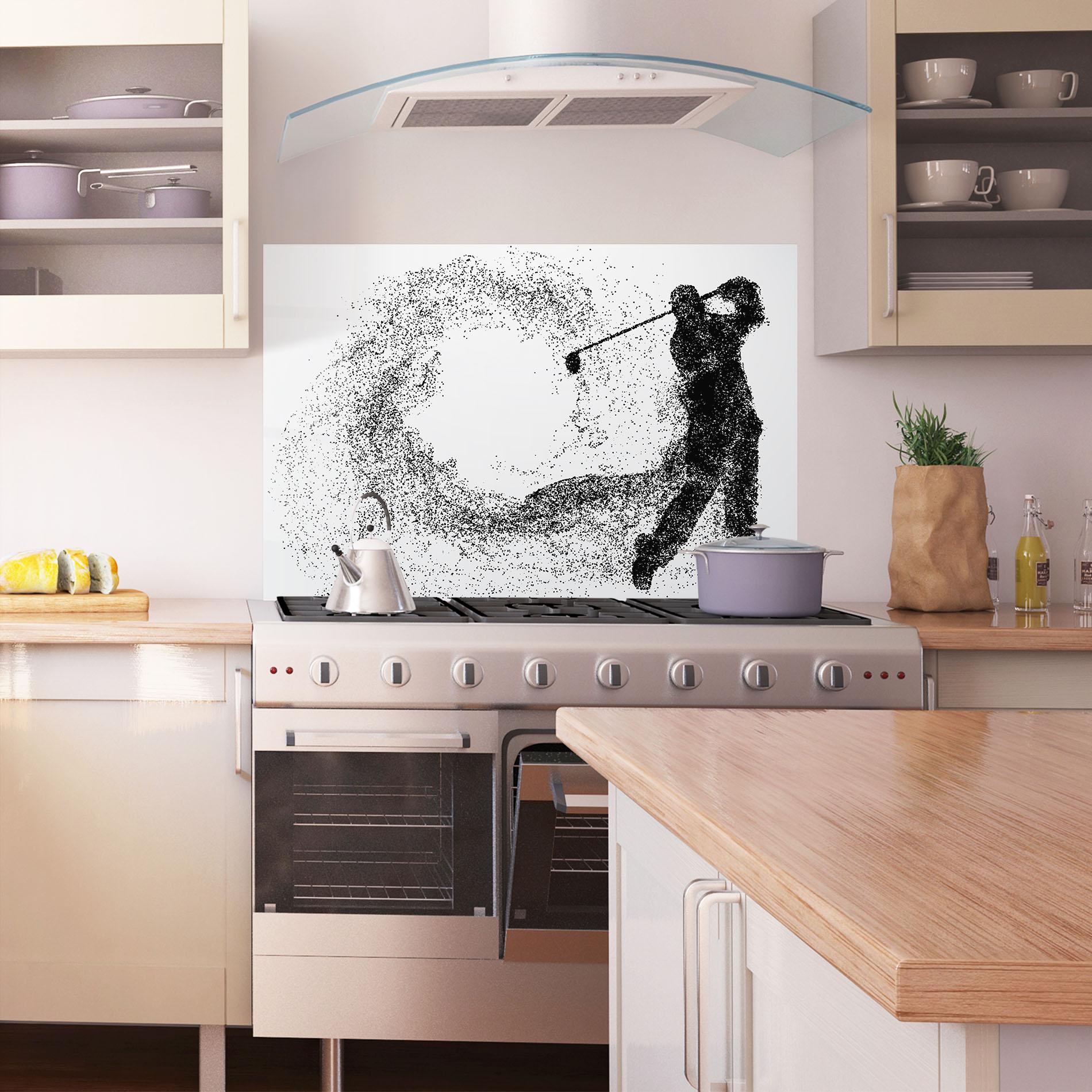Küchenrückwand Glas Golf Man mockup 1