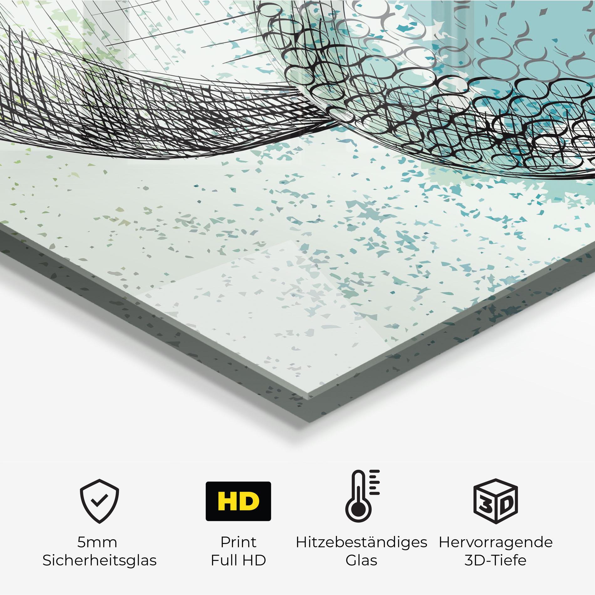 Küchenrückwand Glas Blue Golf mockup 2