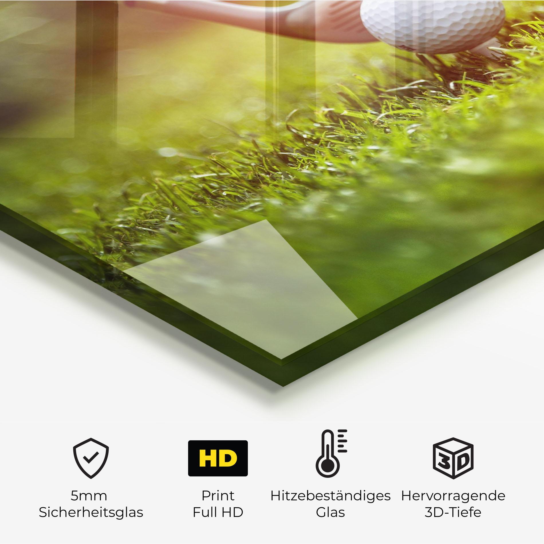 Küchenrückwand Glas Close Up Golf Ball mockup 2