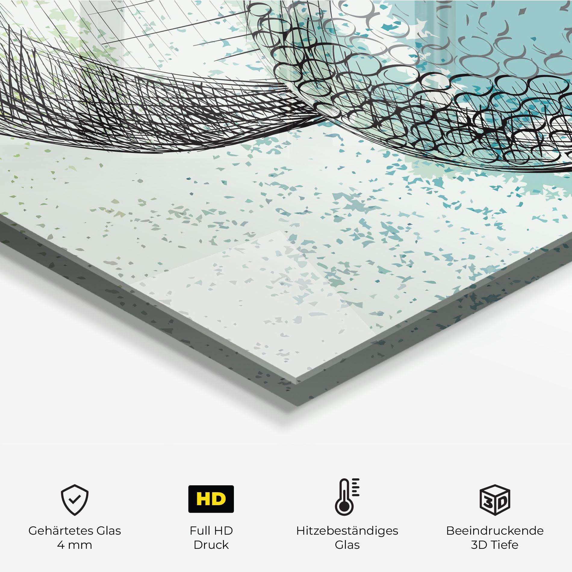 Küchenrückwand Glas Blue Golf mockup 2