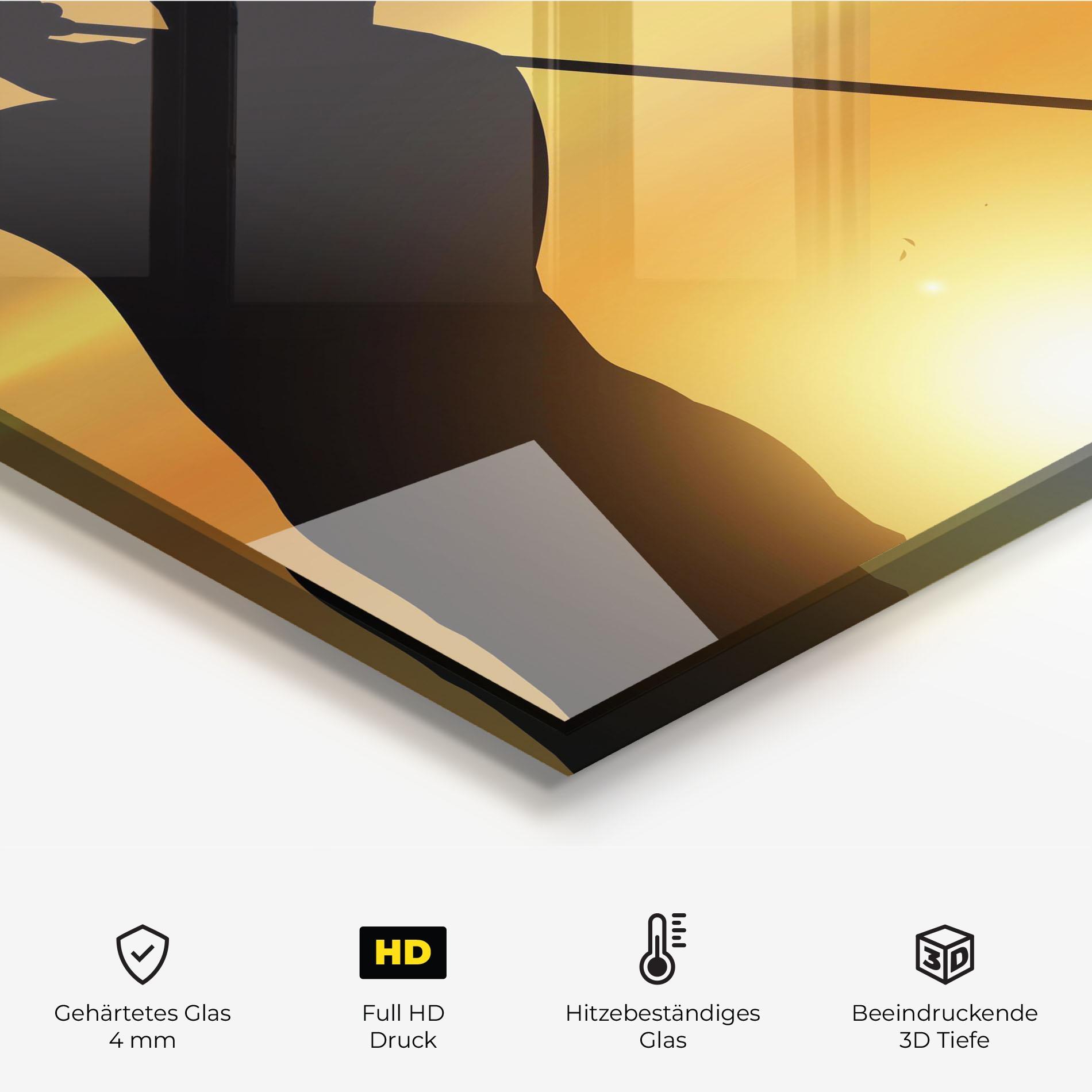 Küchenrückwand Glas Gold Sunrise mockup 2